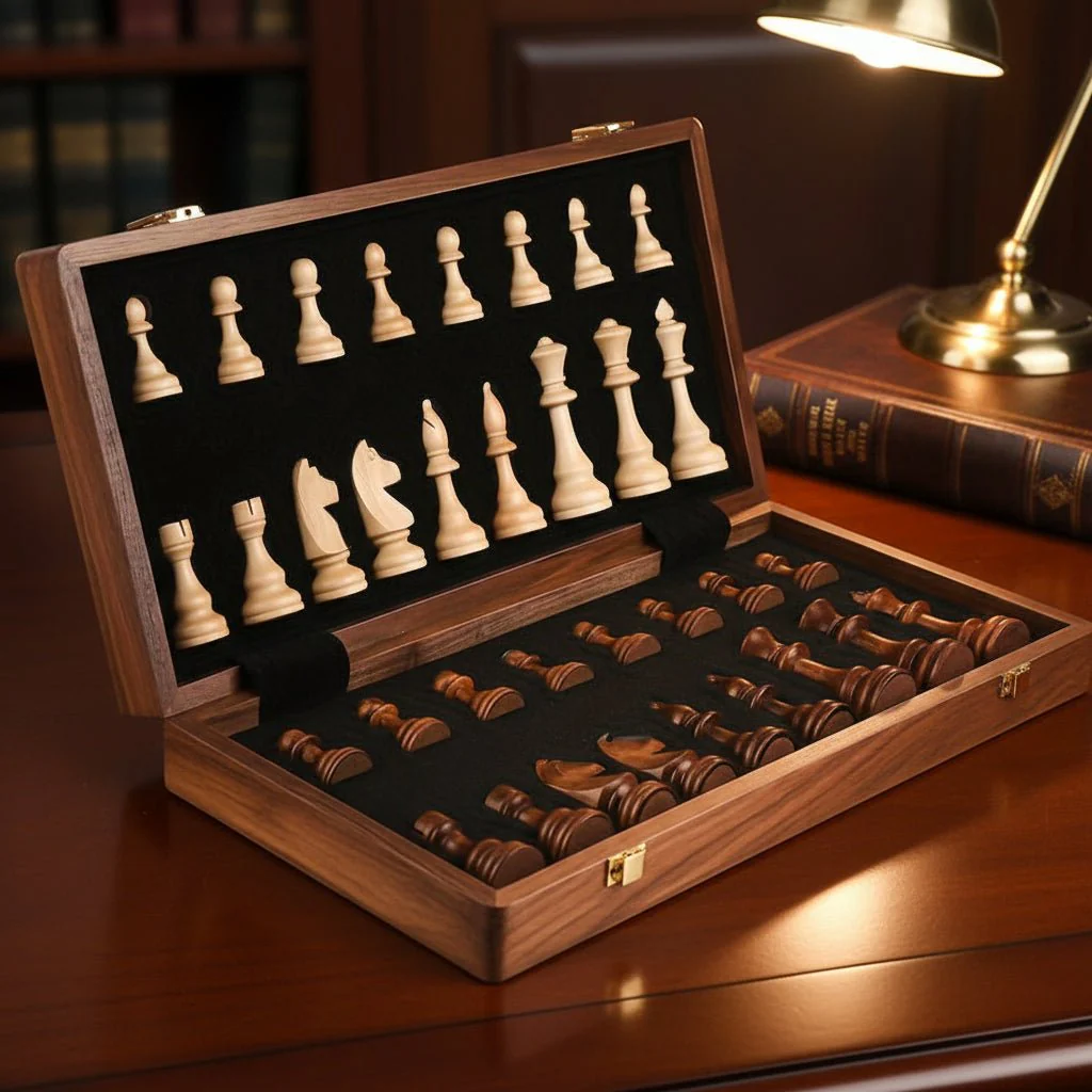 Wooden Chess Set 40cm Tournament Board Strategy Game with Extra Queens - Image 4