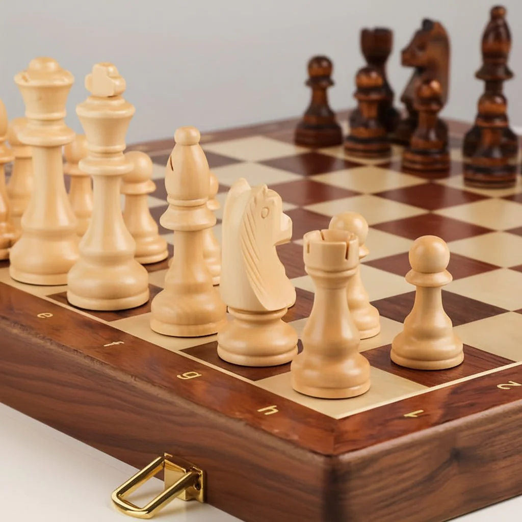 Wooden Chess Set 40cm Tournament Board Strategy Game with Extra Queens - Image 5