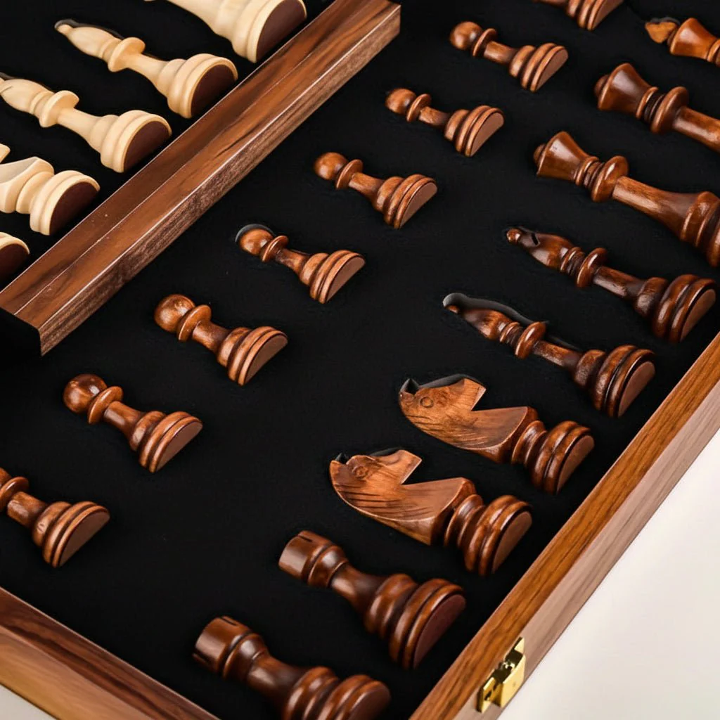 Wooden Chess Set 40cm Tournament Board Strategy Game with Extra Queens - Image 7