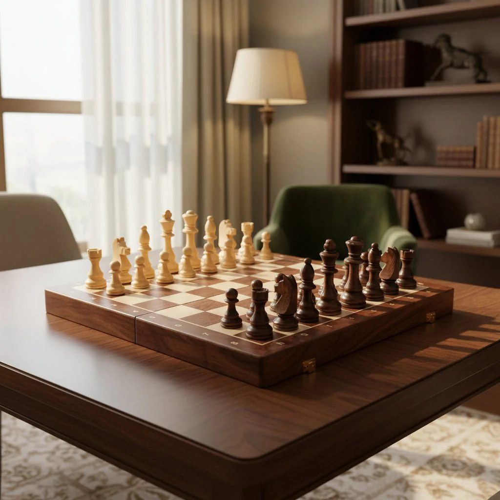 Wooden Chess Set 40cm Tournament Board Strategy Game with Extra Queens - Image 8