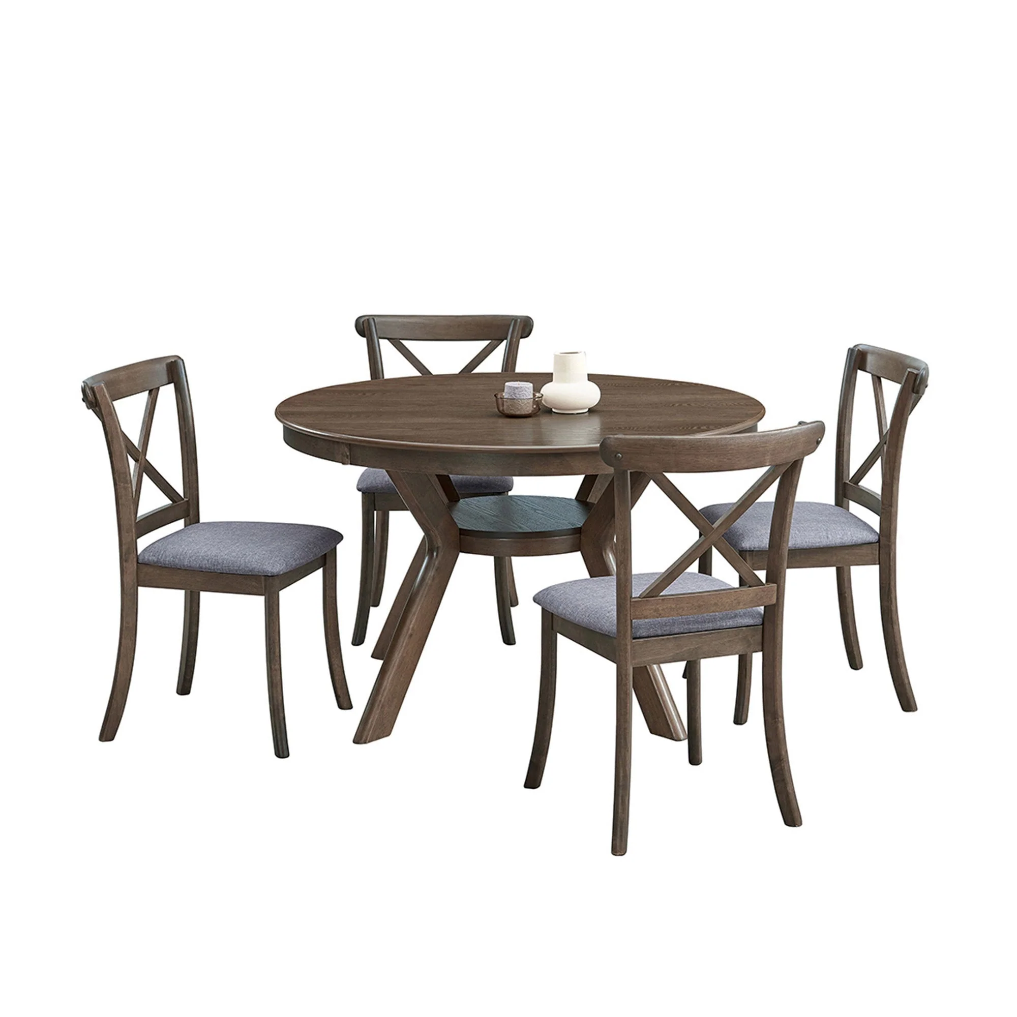 Wooden Dining Set Mid Century Modern Table and 4 Dining Chairs - Image 3