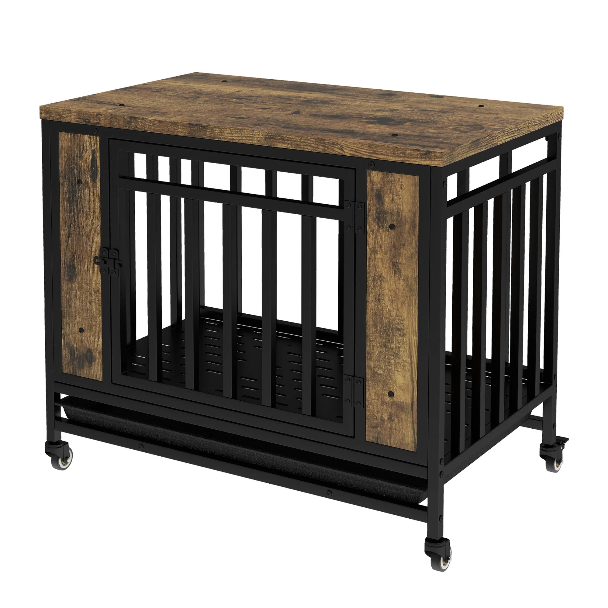 Wooden Dog House Dining Table with Iron Door - Image 6
