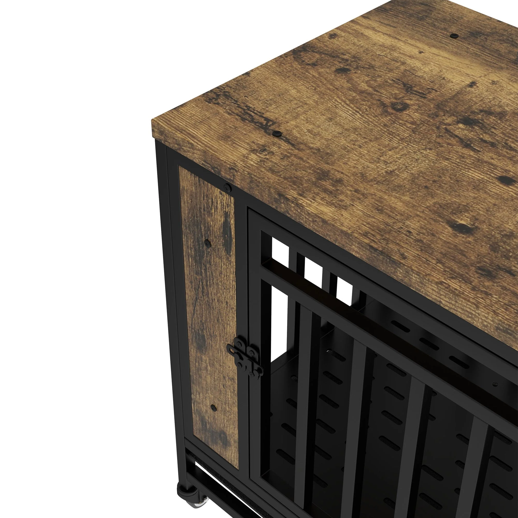 Wooden Dog House Dining Table with Iron Door - Image 9