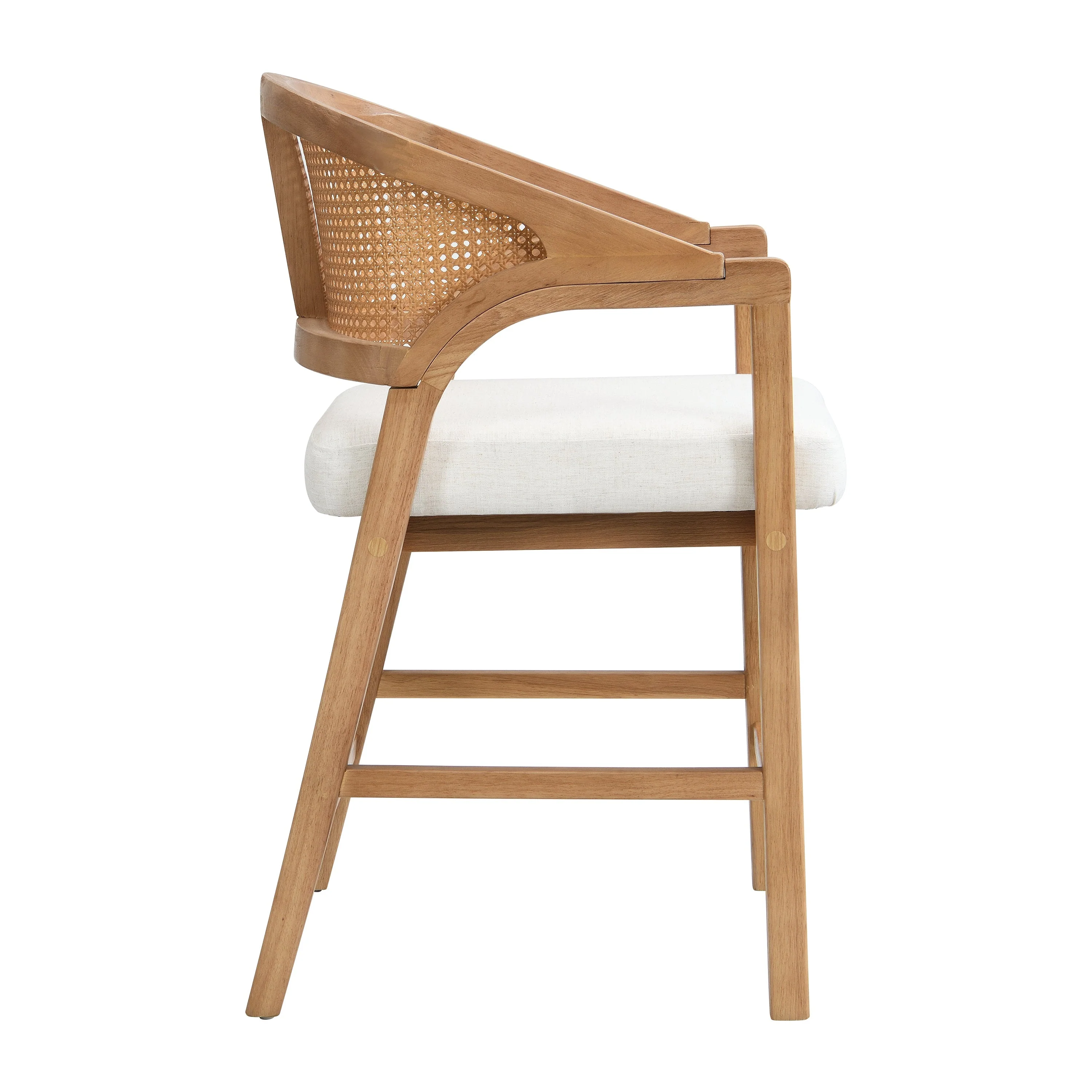 Wooden Frame Counter Stool with Rattan Back - Set of 2 - Image 10