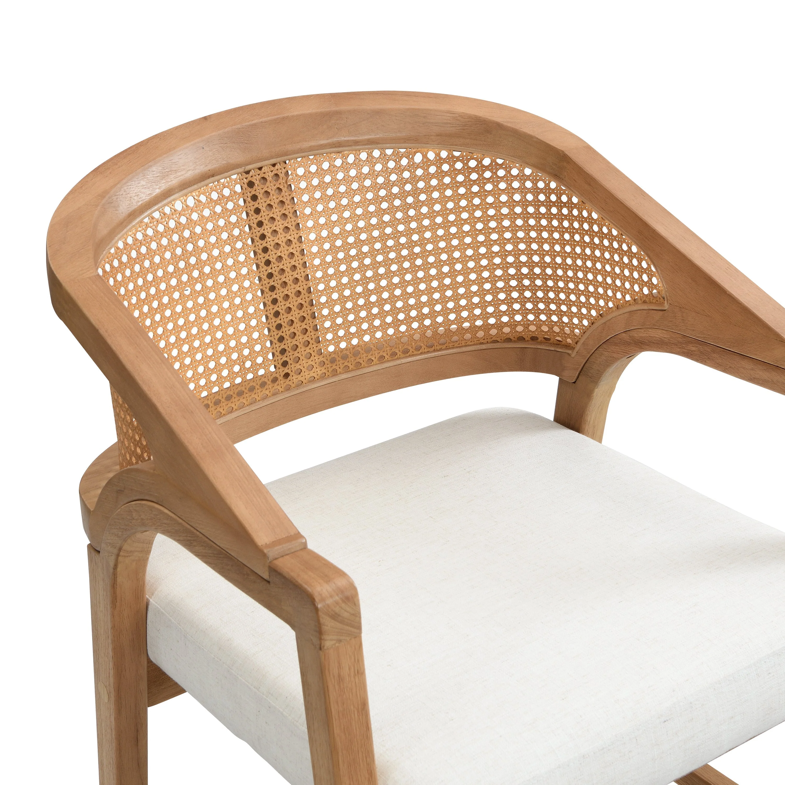 Wooden Frame Counter Stool with Rattan Back - Set of 2 - Image 15