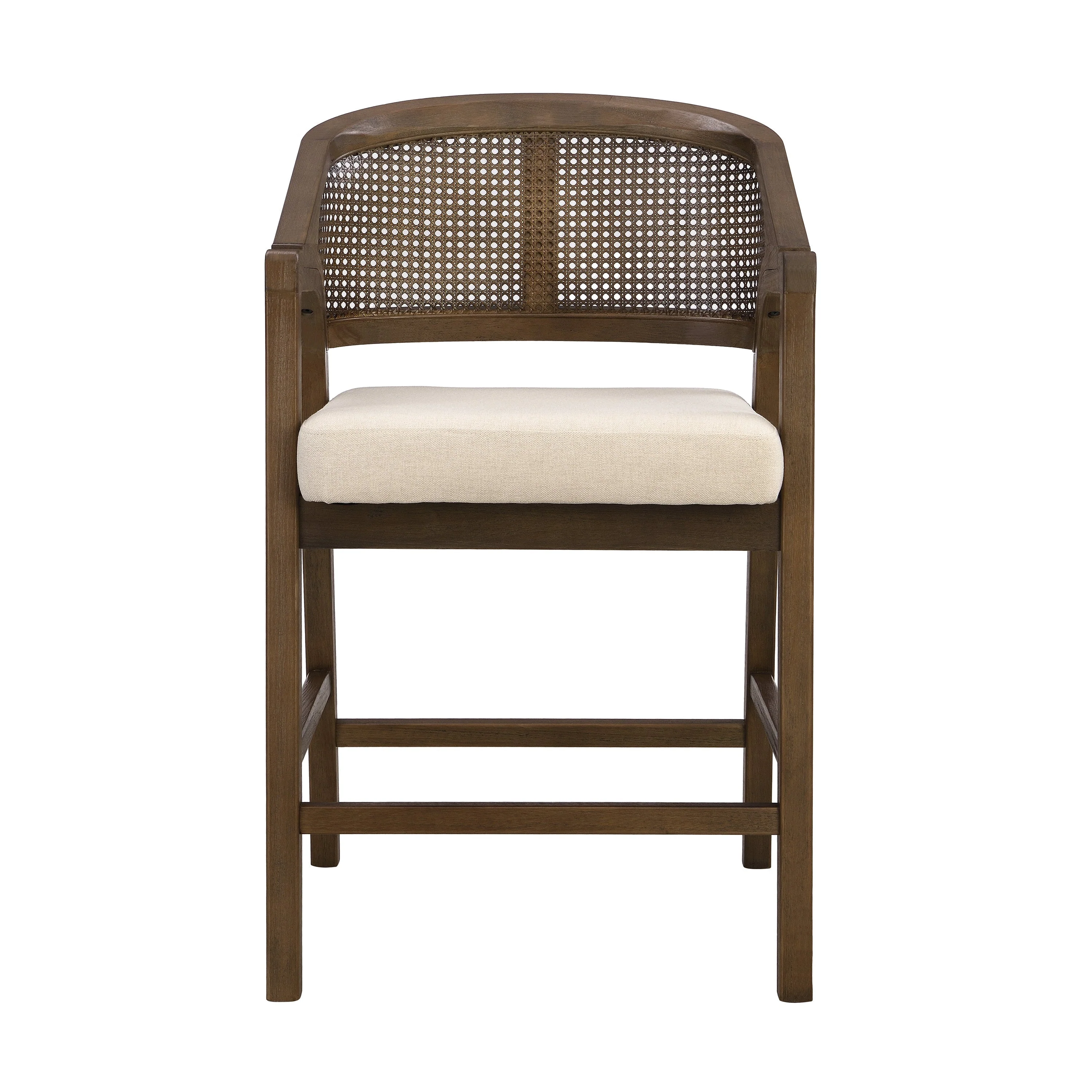 Wooden Frame Counter Stool with Rattan Back - Set of 2 - Image 19
