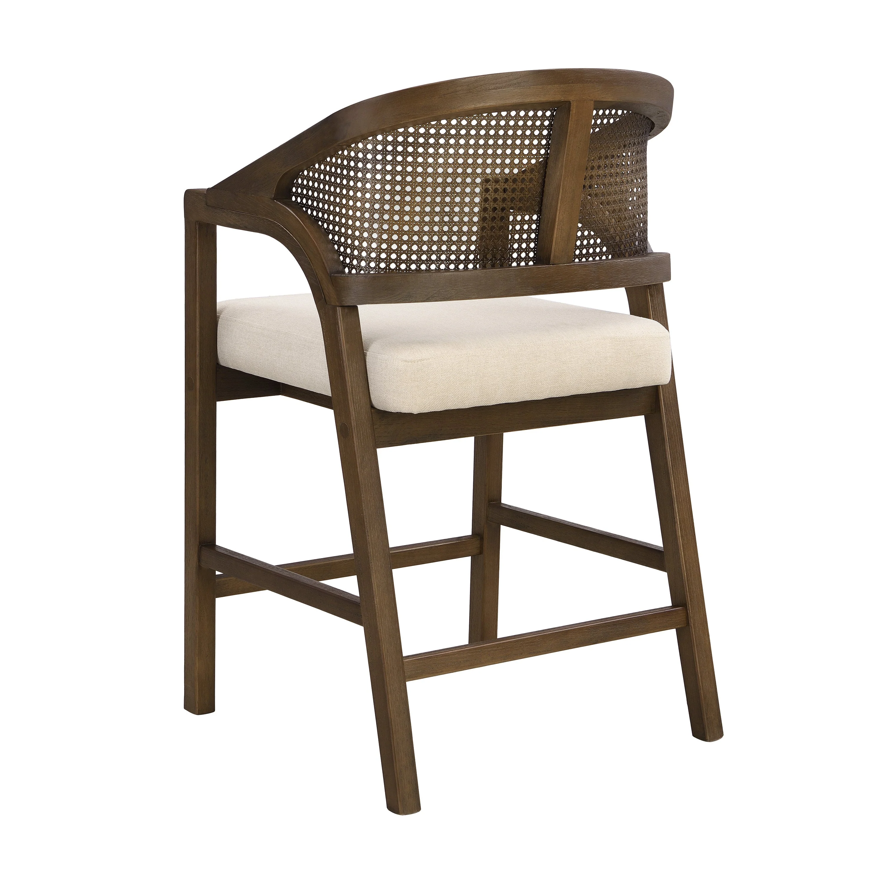 Wooden Frame Counter Stool with Rattan Back - Set of 2 - Image 22