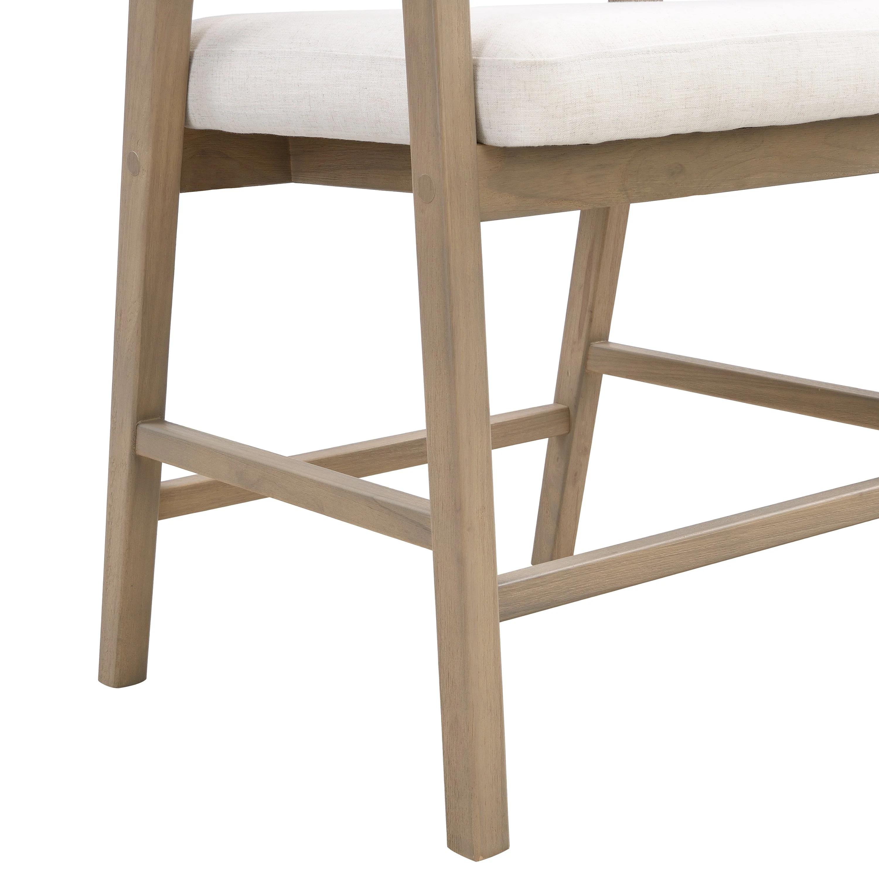 Wooden Frame Counter Stool with Rattan Back - Set of 2 - Image 3