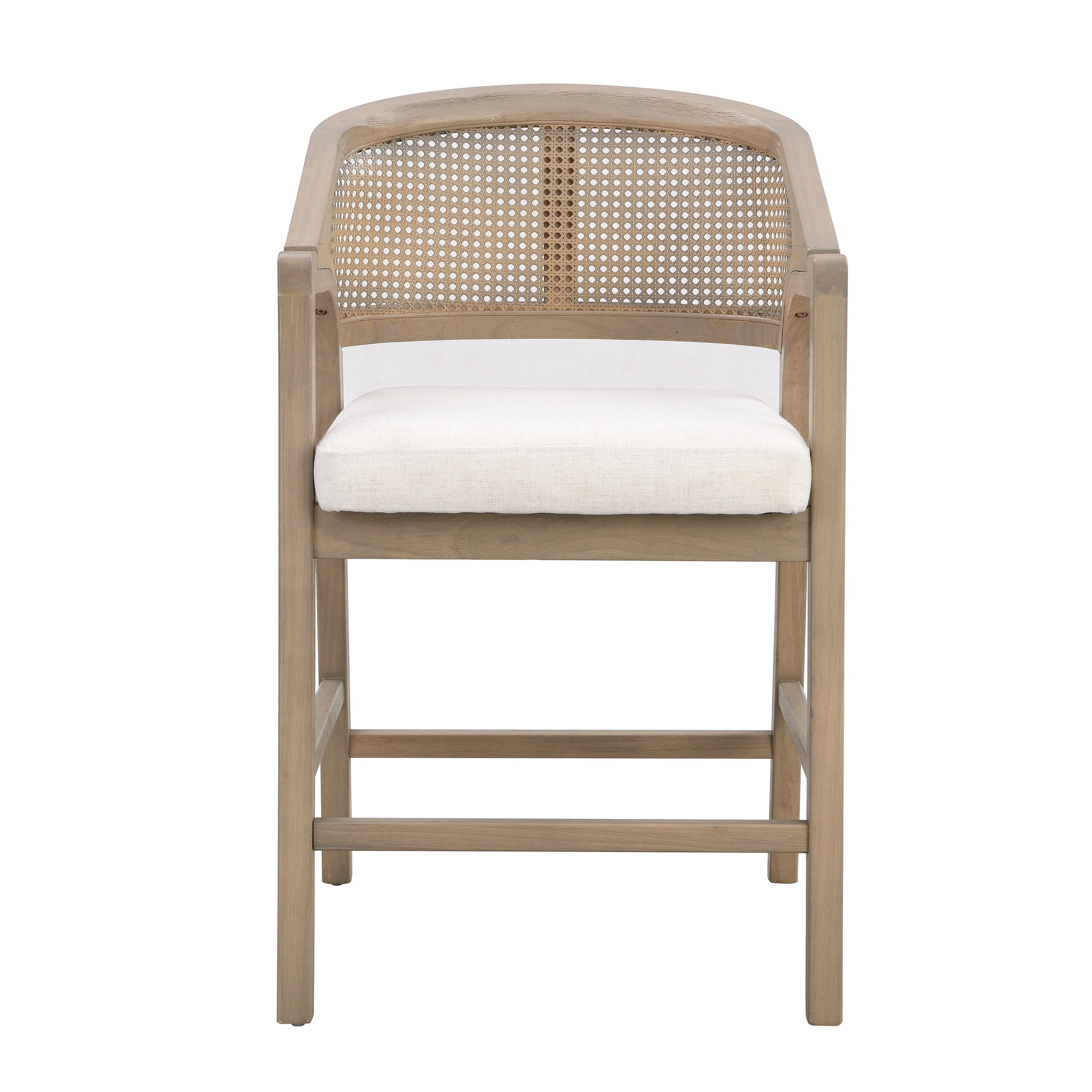 Wooden Frame Counter Stool with Rattan Back - Set of 2 - Image 30