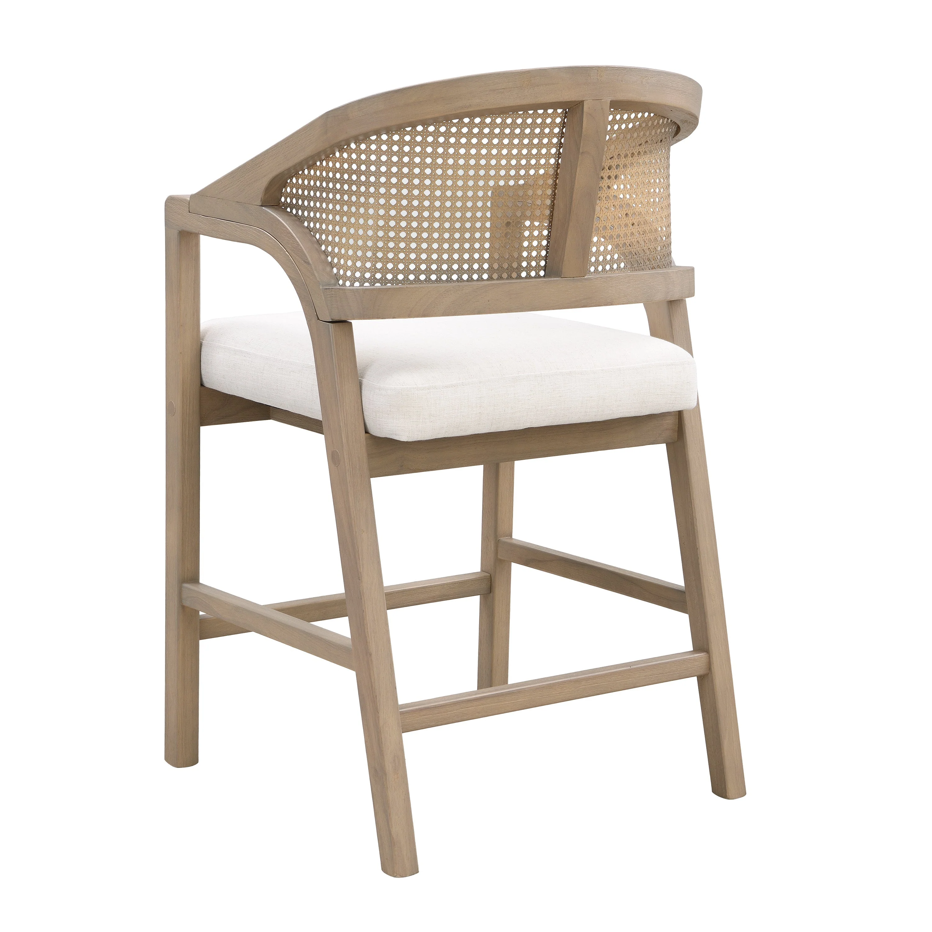 Wooden Frame Counter Stool with Rattan Back - Set of 2 - Image 32