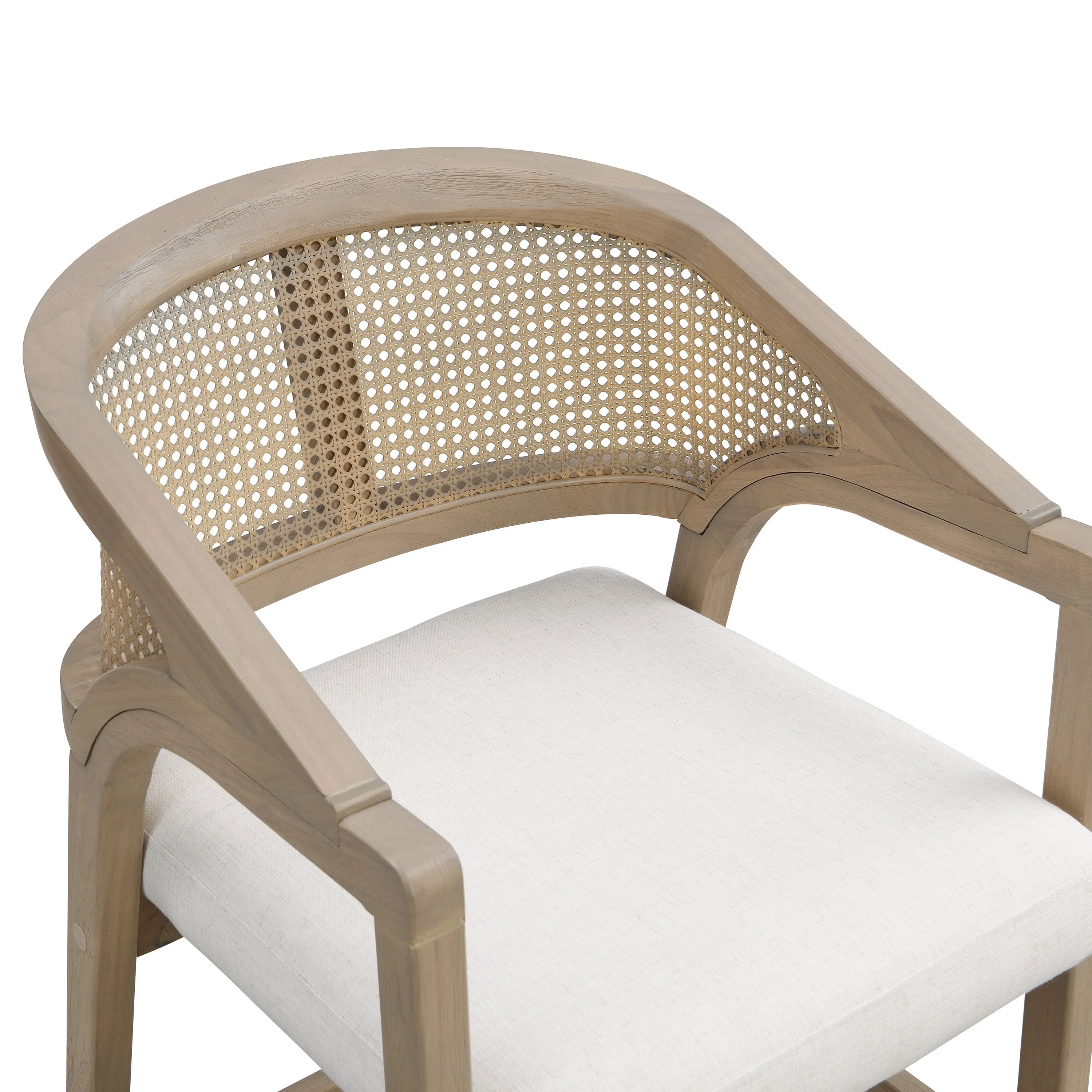 Wooden Frame Counter Stool with Rattan Back - Set of 2 - Image 34