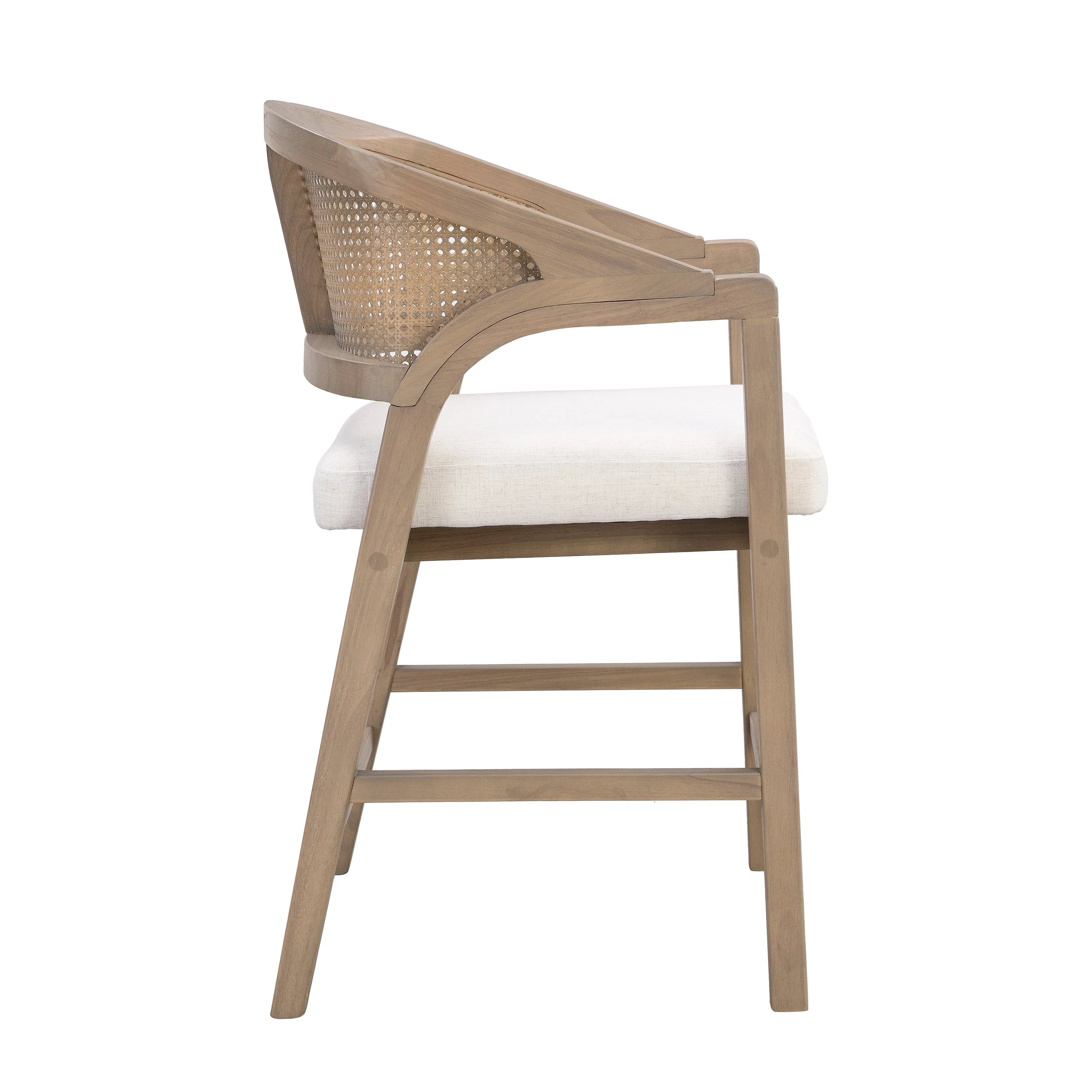 Wooden Frame Counter Stool with Rattan Back - Set of 2 - Image 35
