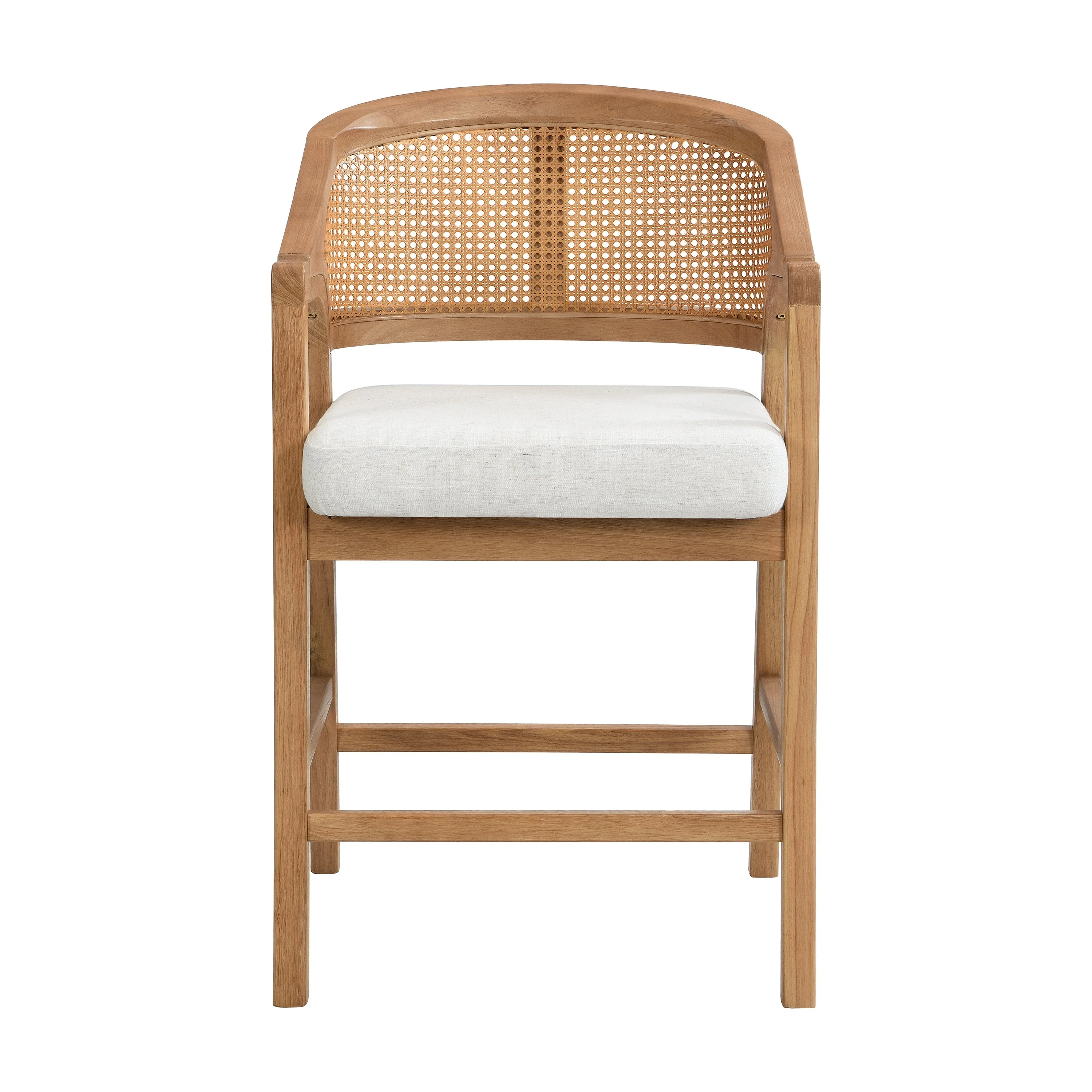 Wooden Frame Counter Stool with Rattan Back - Set of 2 - Image 6