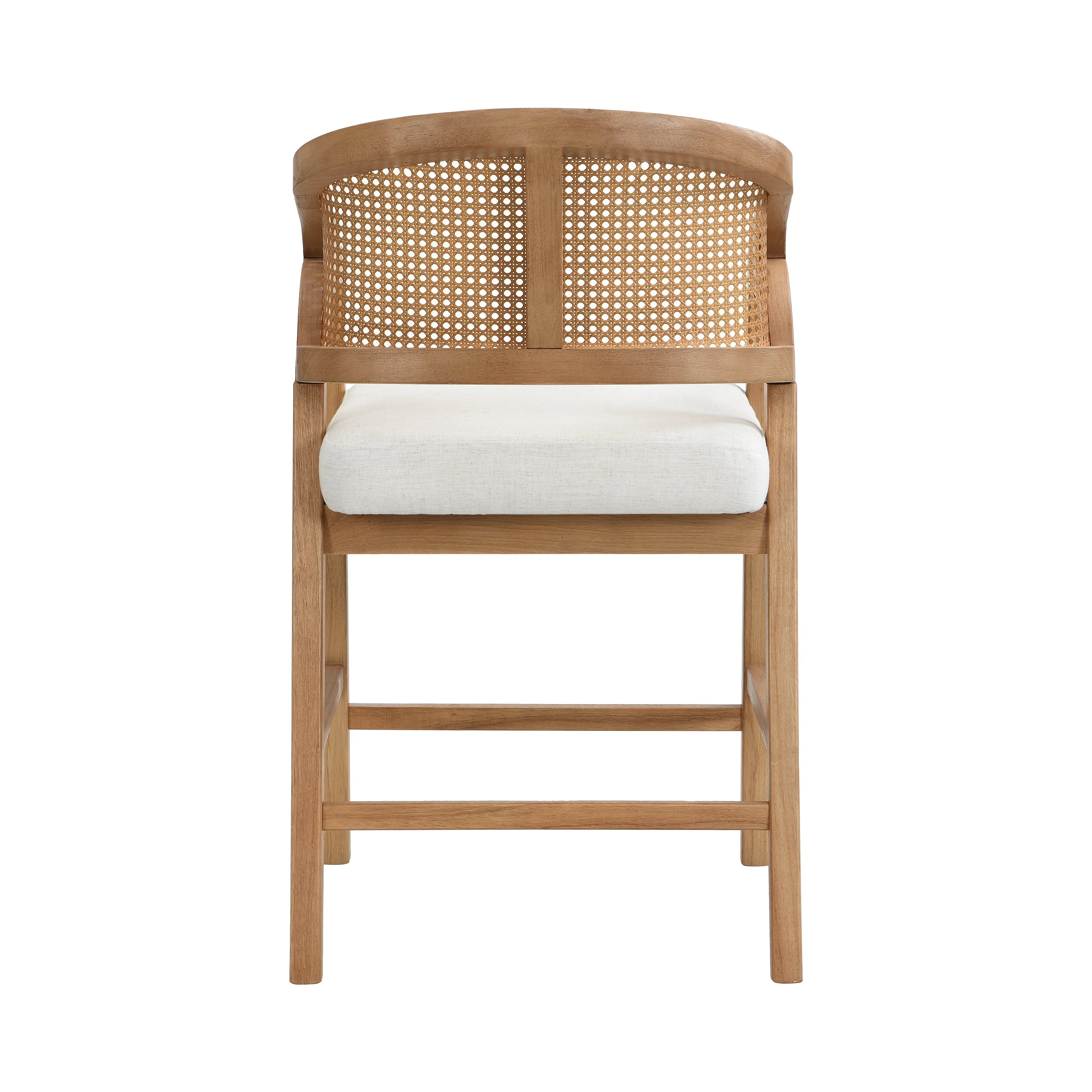 Wooden Frame Counter Stool with Rattan Back - Set of 2 - Image 8