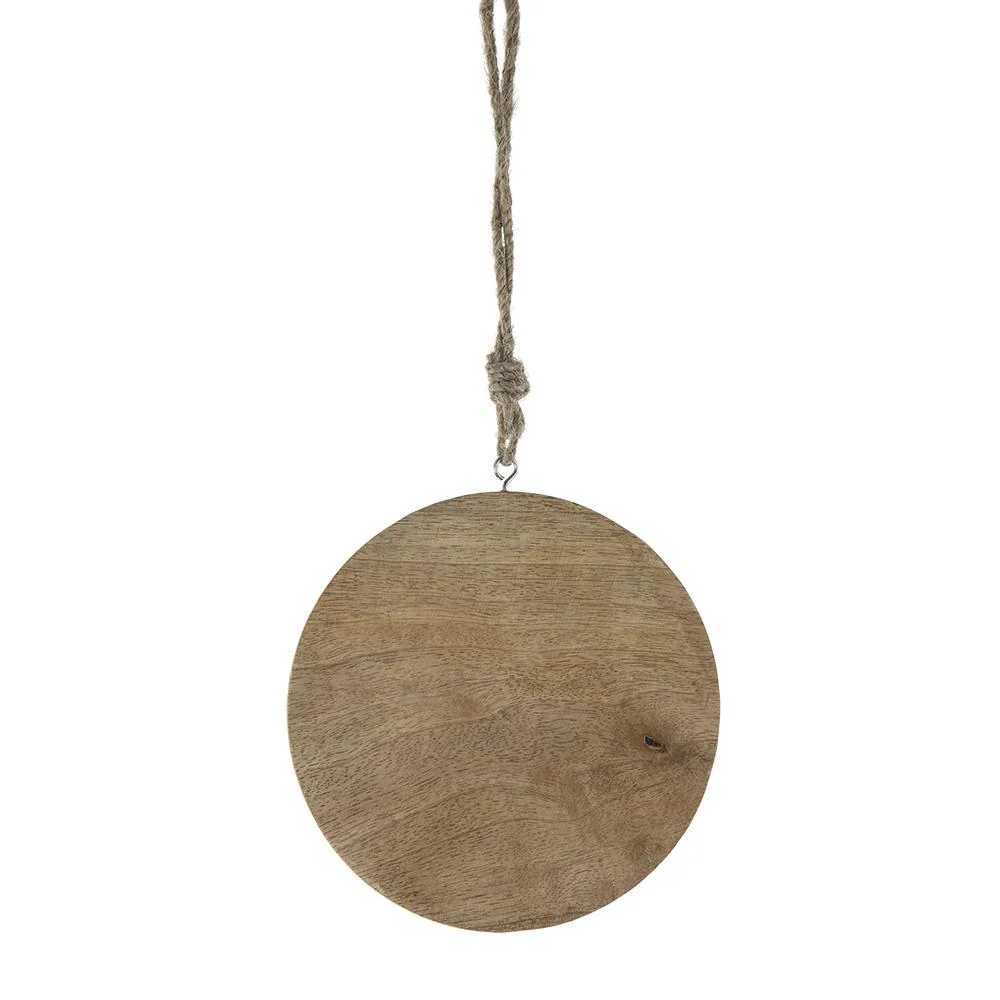 Wooden Hanging Circle With Snowflake Cut Christmas Ornaments (Set of 12) - Image 10