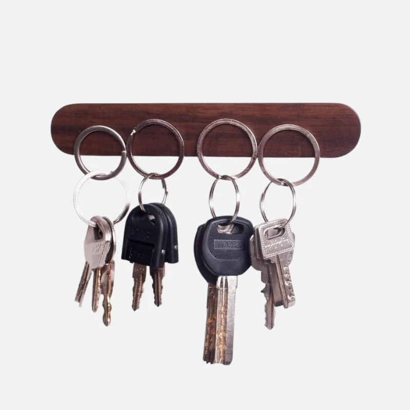 Wooden Magnetic Key Holder Wall Mount Adhesive Key Rack Organizer - Image 12