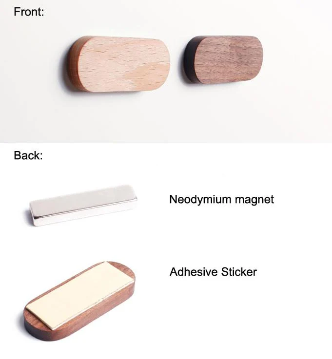 Wooden Magnetic Key Holder Wall Mount Adhesive Key Rack Organizer - Image 5