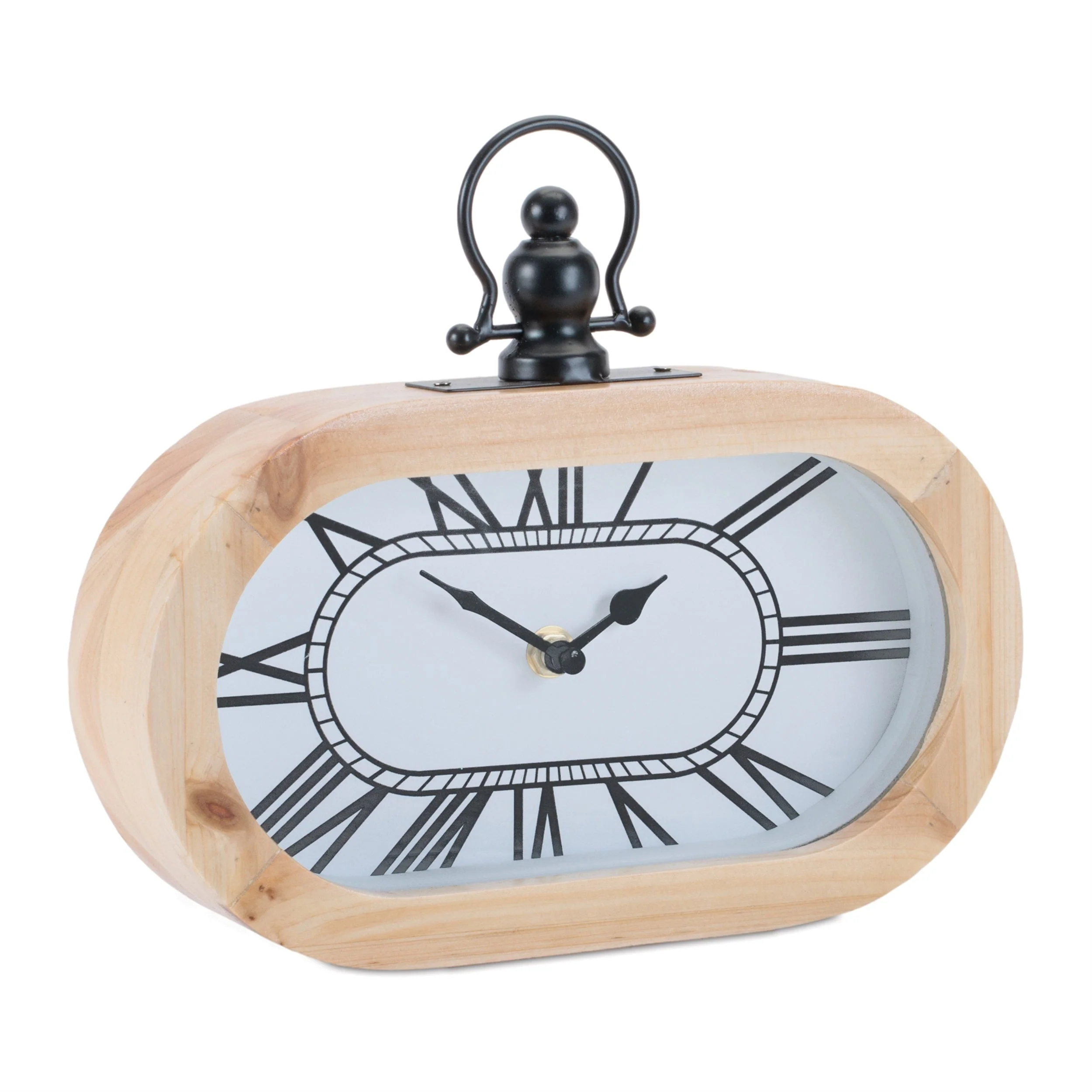 Wooden oval table clock 9.5"l - Image 2