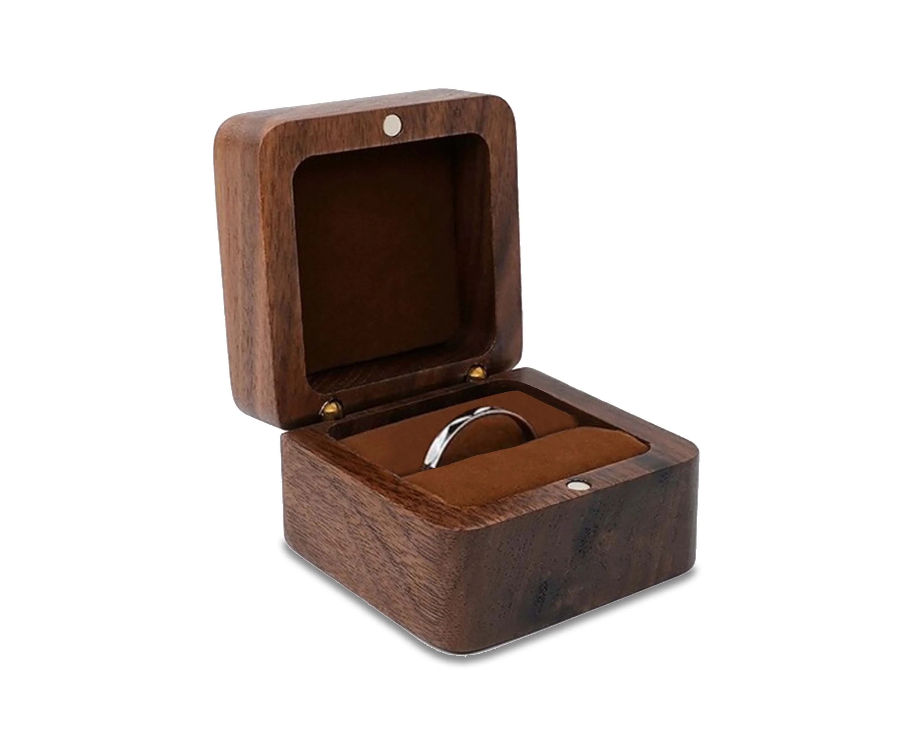 Wooden Ring Box Teak Wood Jewelry Storage Box Handmade Ring Holder Case - Image 6