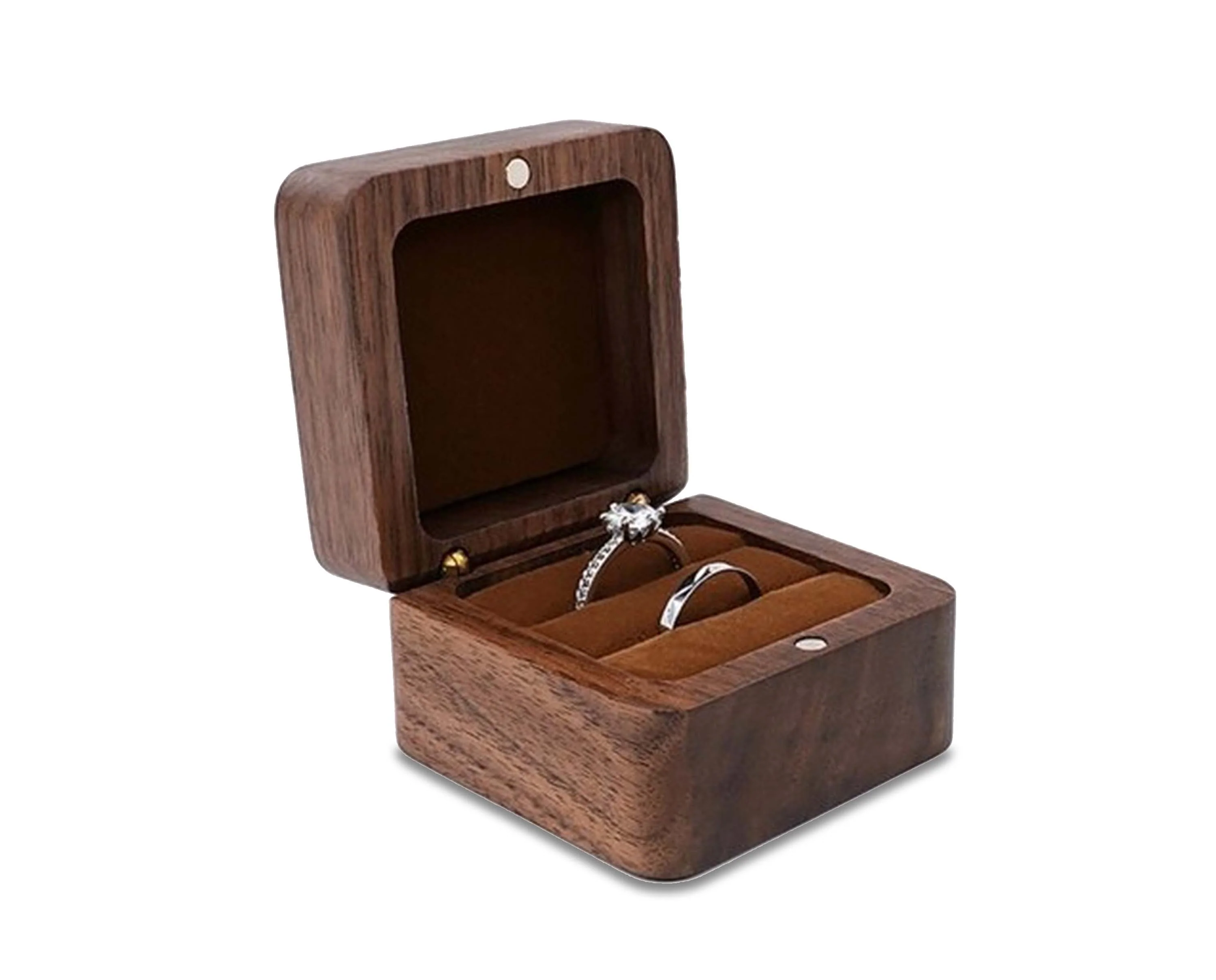 Wooden Ring Box Teak Wood Jewelry Storage Box Handmade Ring Holder Case - Image 7