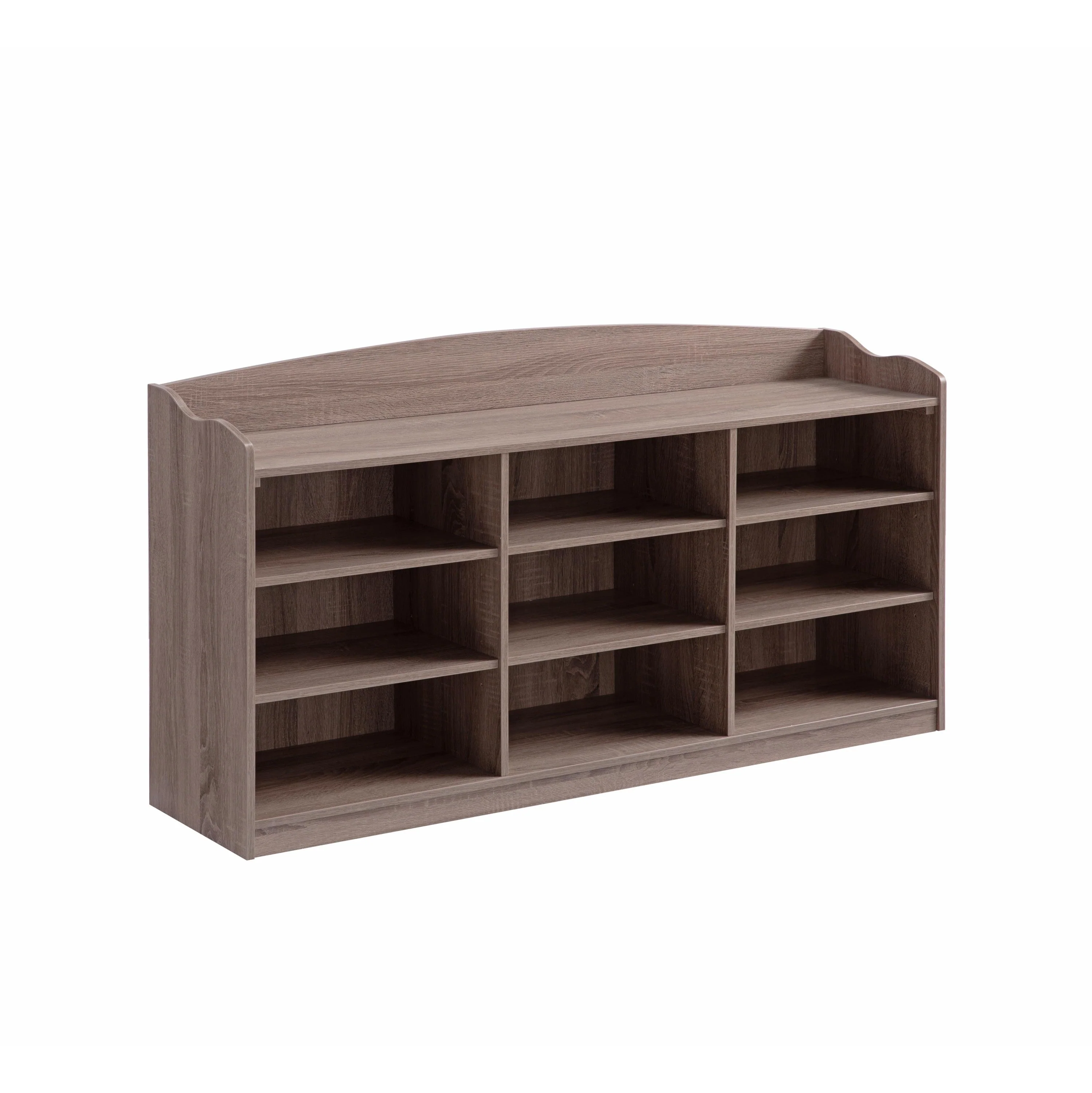 Wooden Shoe Storage Bench with Nine Storage Shelves - Image 3