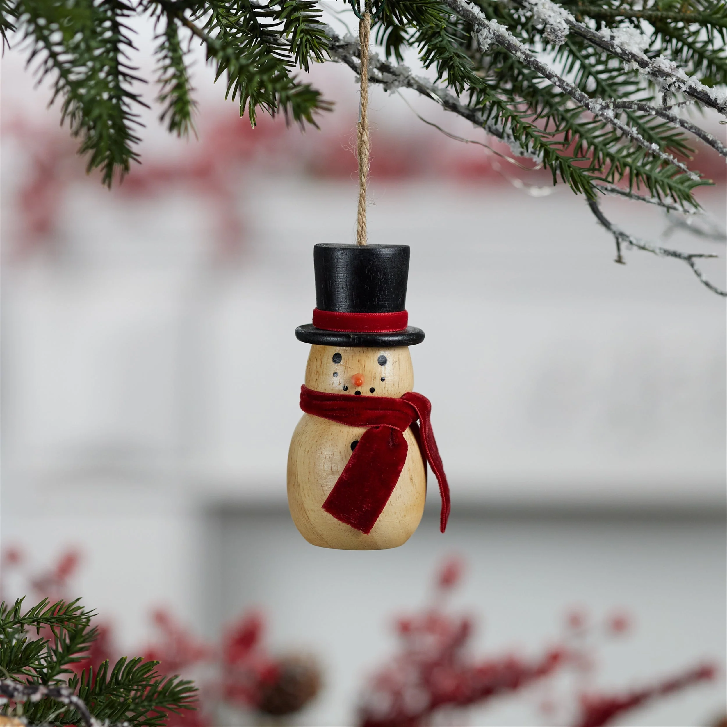 Wooden Snowman Ornament (Set of 12) - Image 2