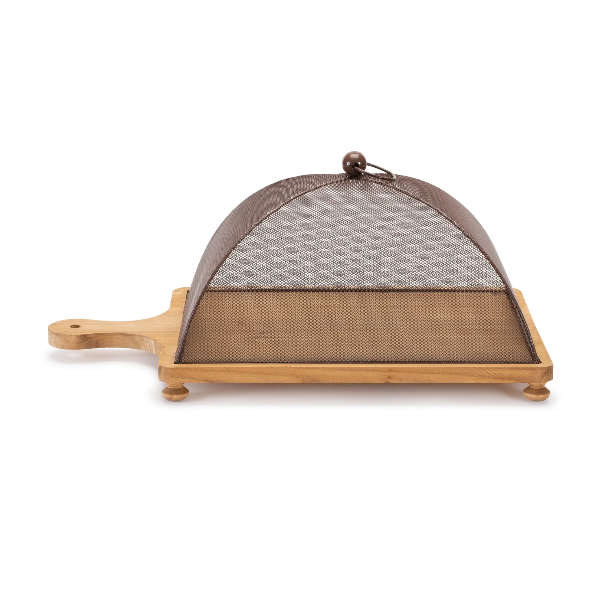 Wooden Tray with Mesh Cloche 19.5"L - Image 2