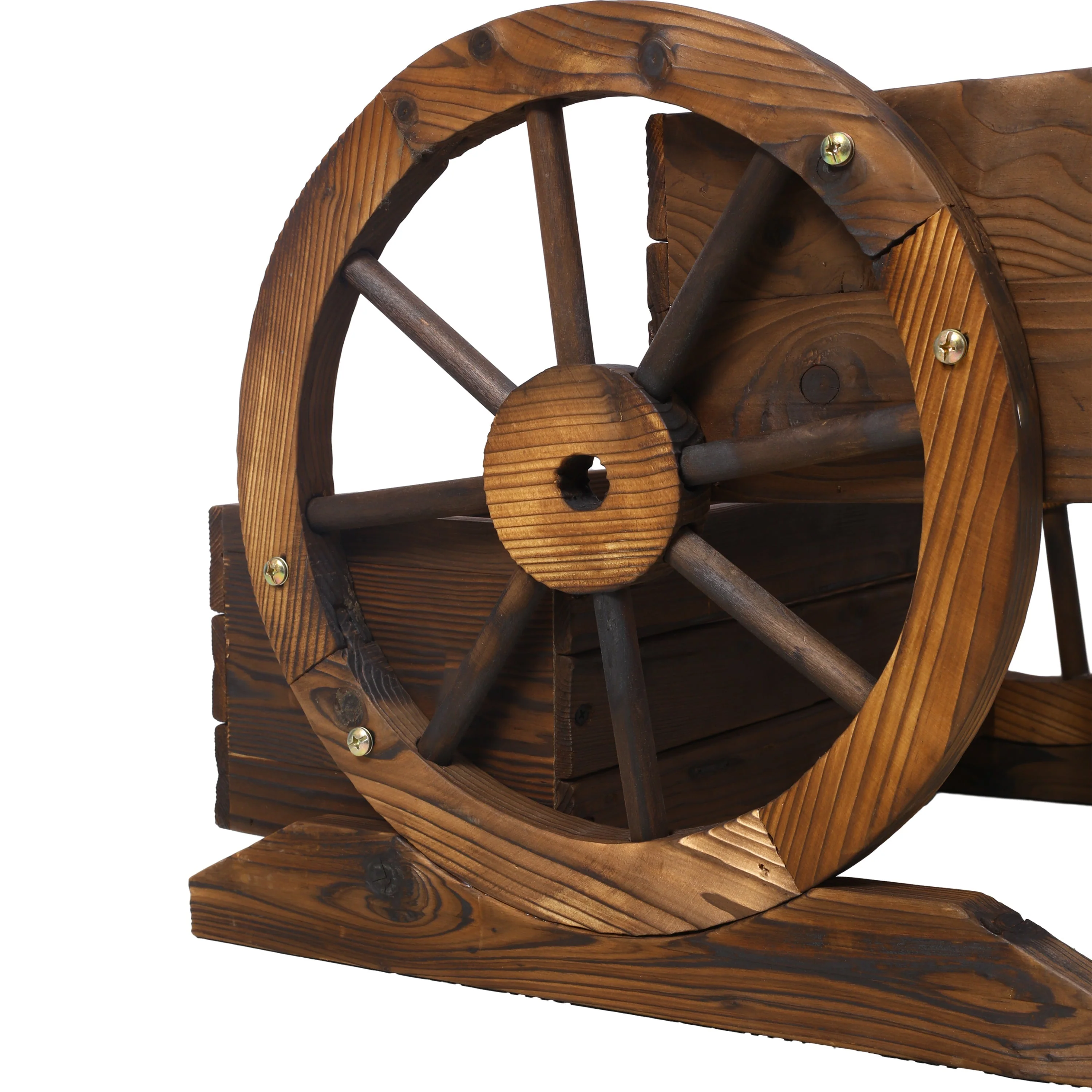 Wooden Wagon Planter Box with Wheels - Image 3
