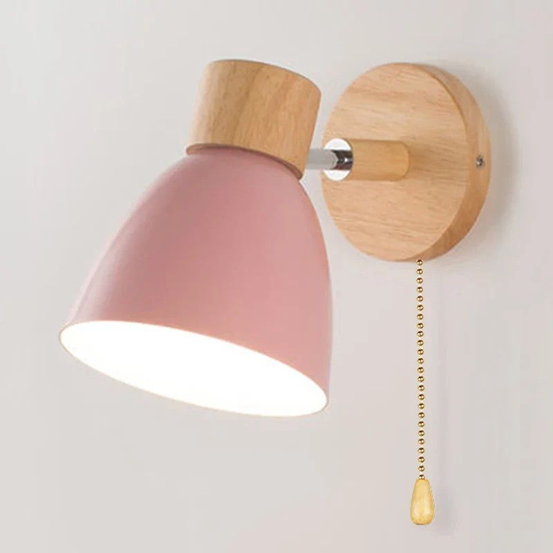Wooden Wall Lamp with Switch – Modern E27 Adjustable Sconce for Bedroom & Living Room - Image 10