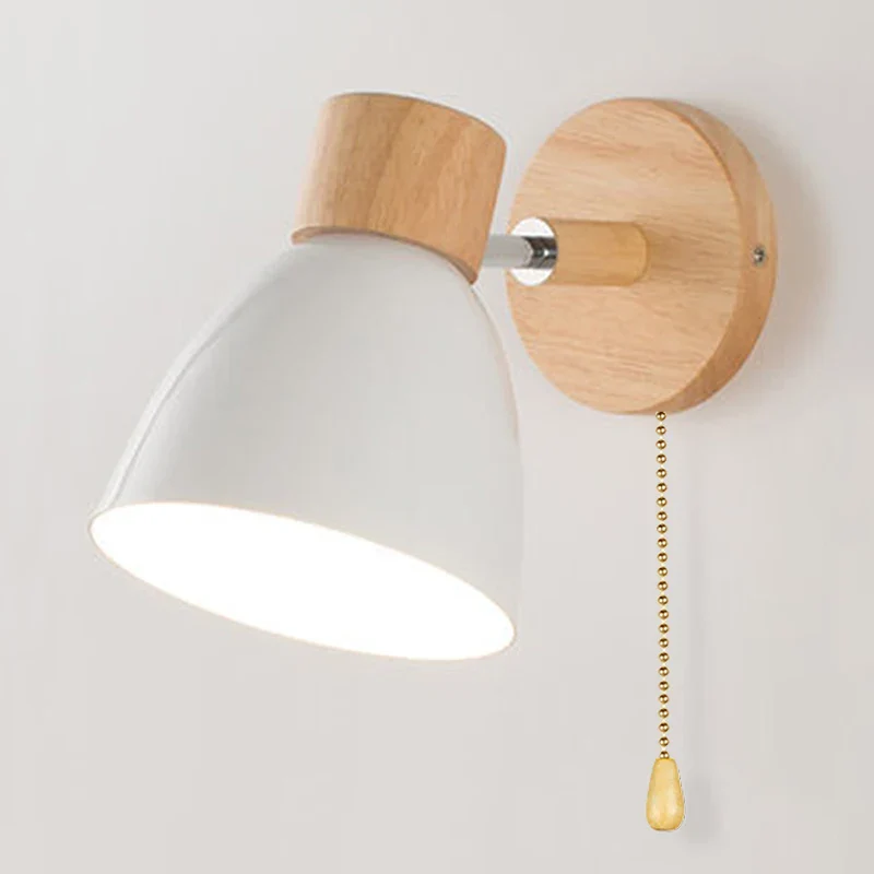 Wooden Wall Lamp with Switch – Modern E27 Adjustable Sconce for Bedroom & Living Room - Image 15