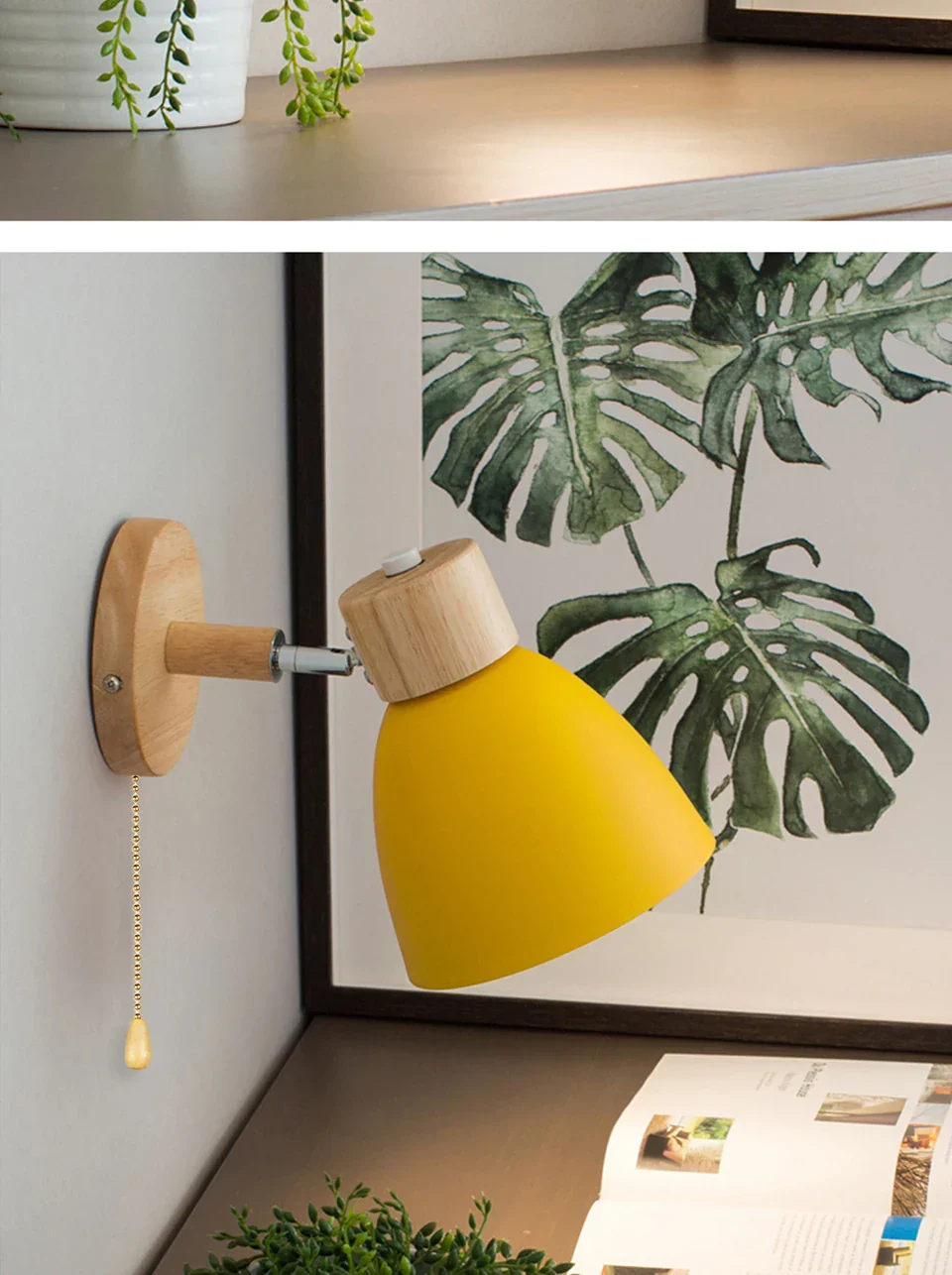Wooden Wall Lamp with Switch – Modern E27 Adjustable Sconce for Bedroom & Living Room - Image 7