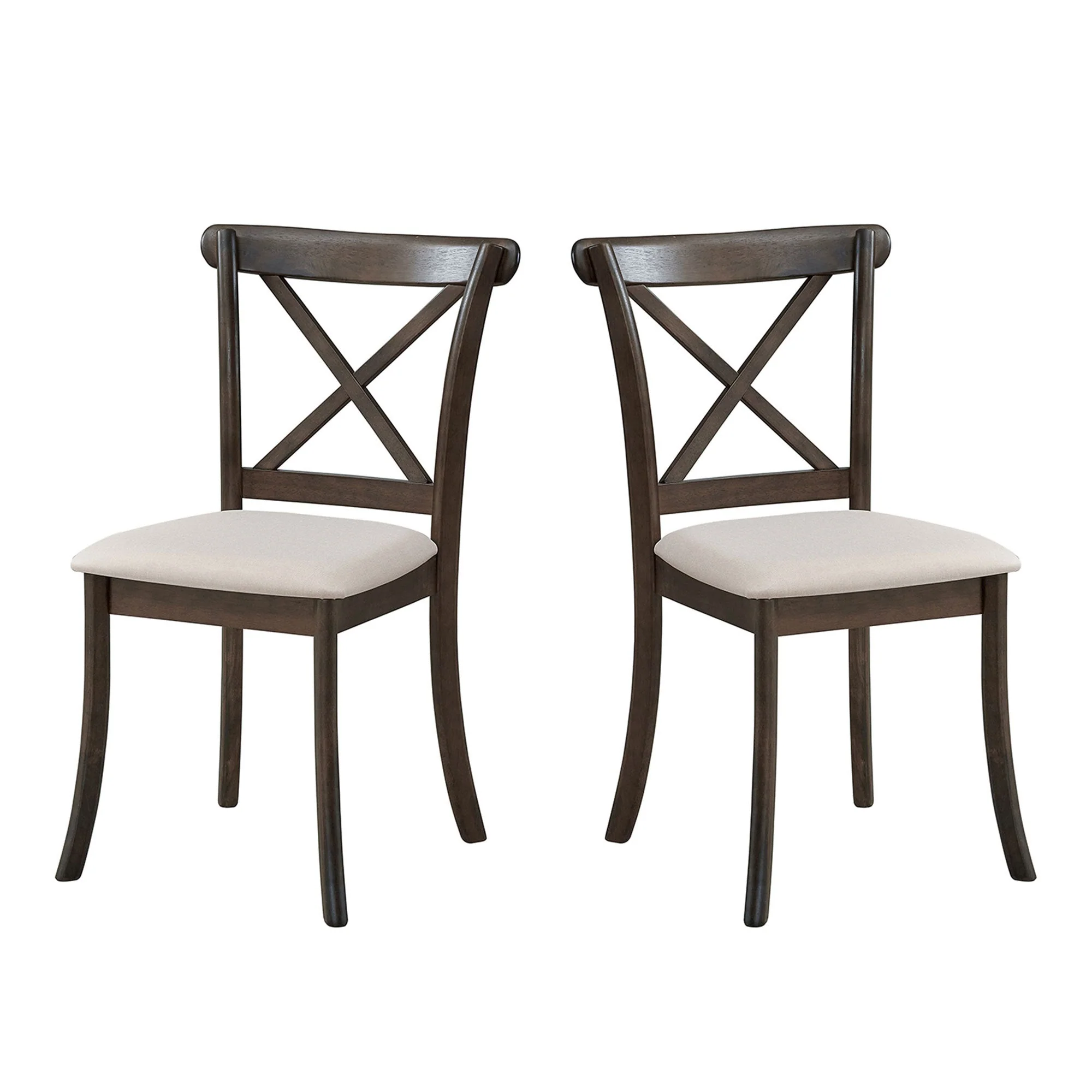 Wooden X Back Dining Chairs Set of 2 - Brown - Image 3