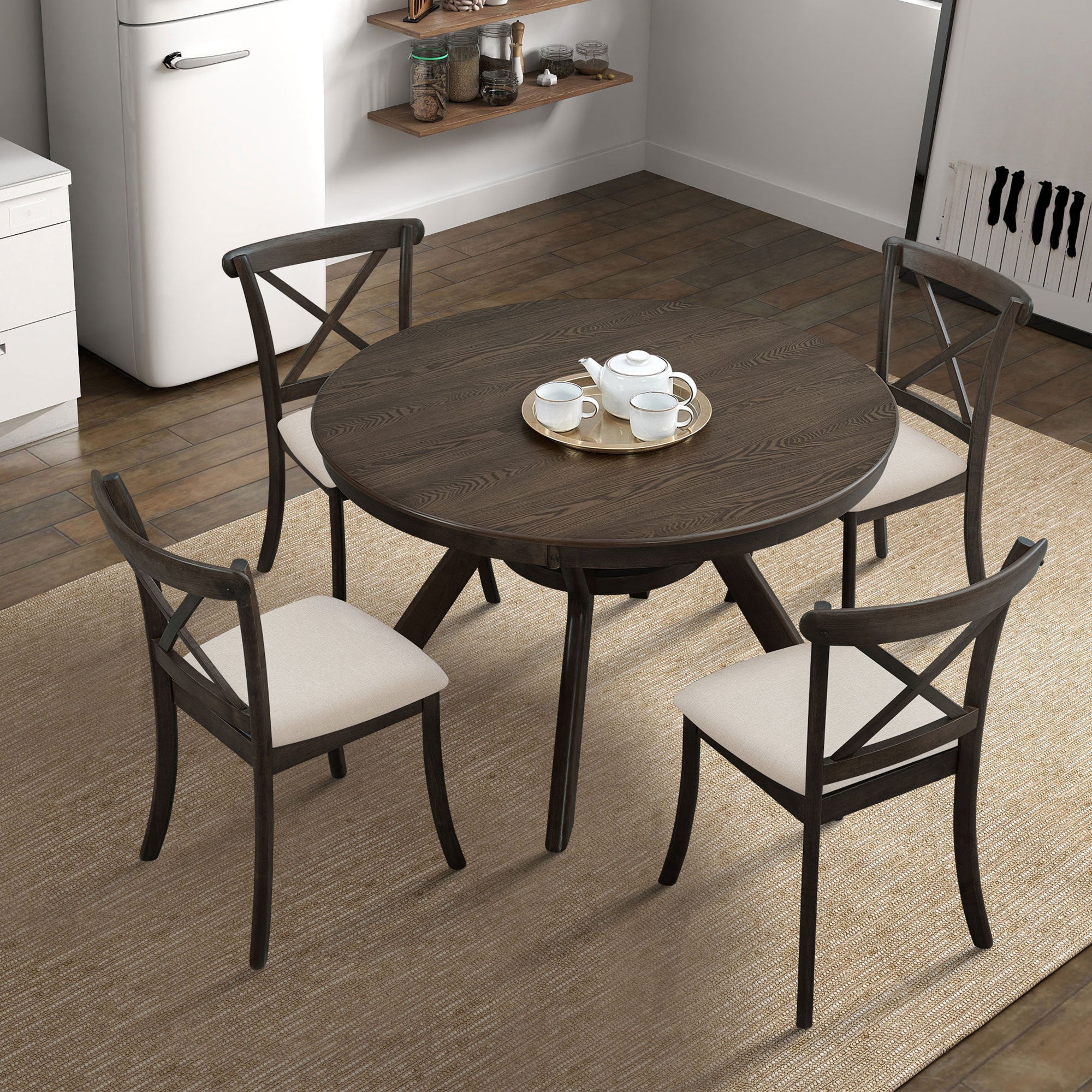 Wooden X Back Dining Chairs Set of 2 - Brown - Image 8