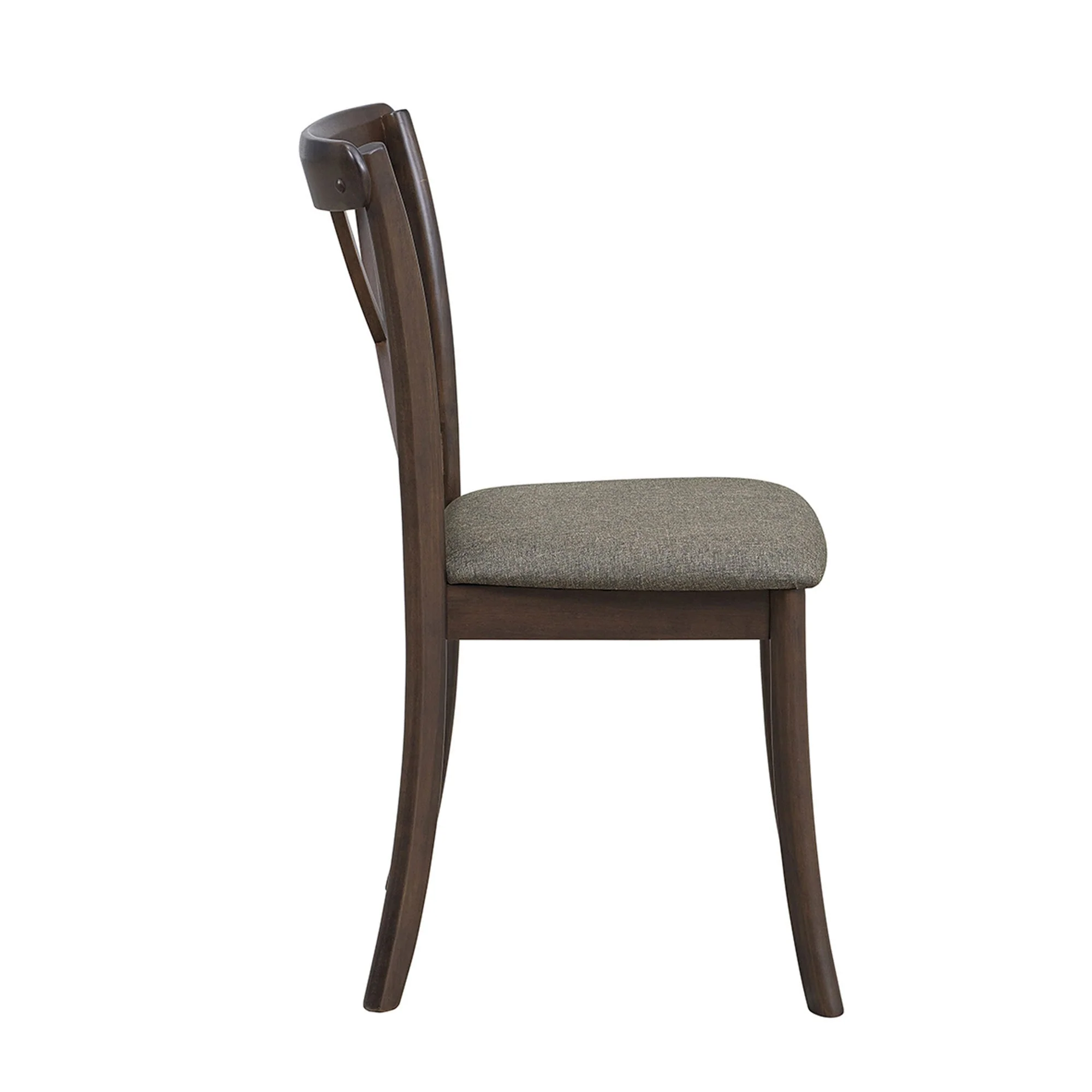 Wooden X Back Dining Chairs Set of 2 Modern Fabric Upholstered - Image 6