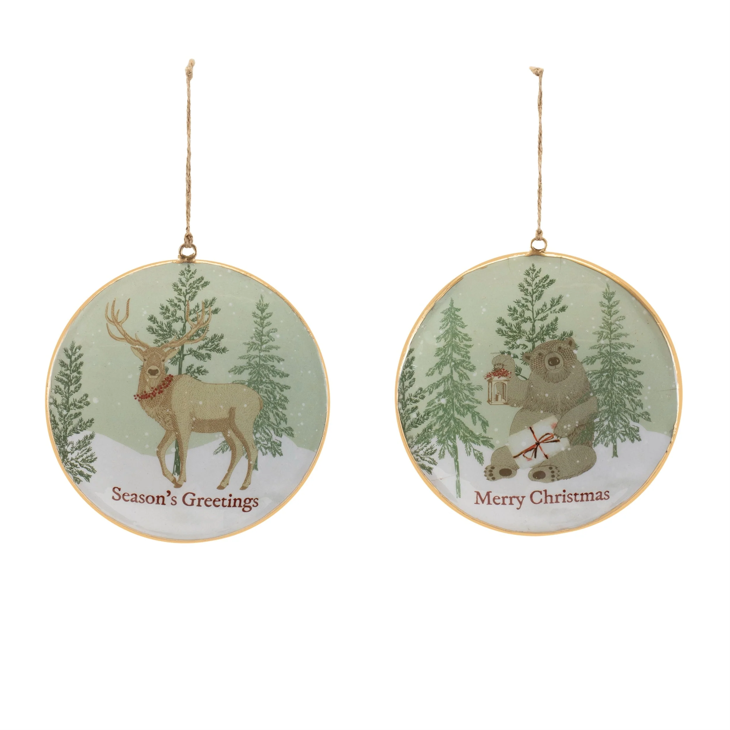 Woodland Christmas Sentiment Disc Ornament (Set of 6) - Image 3