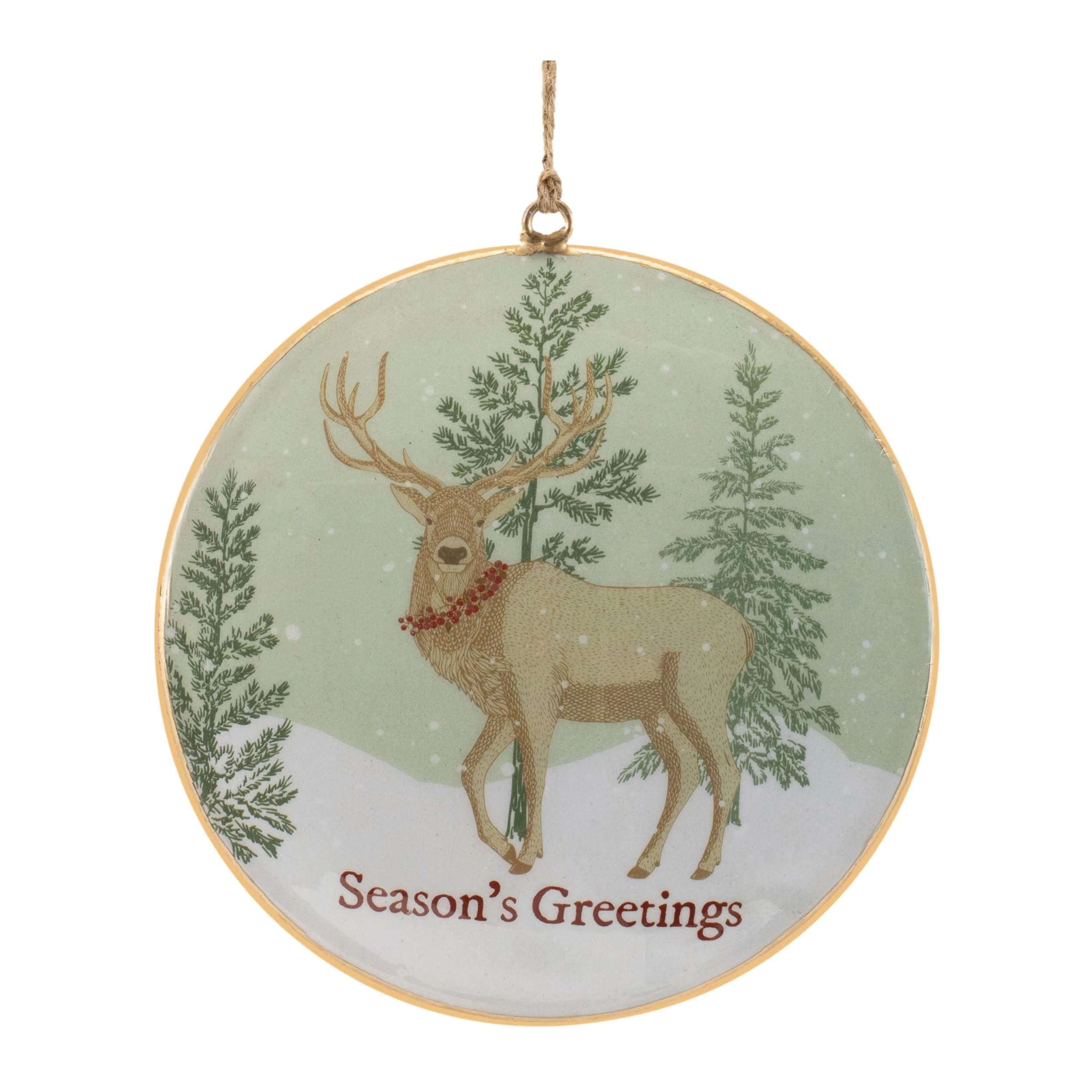 Woodland Christmas Sentiment Disc Ornament (Set of 6) - Image 4