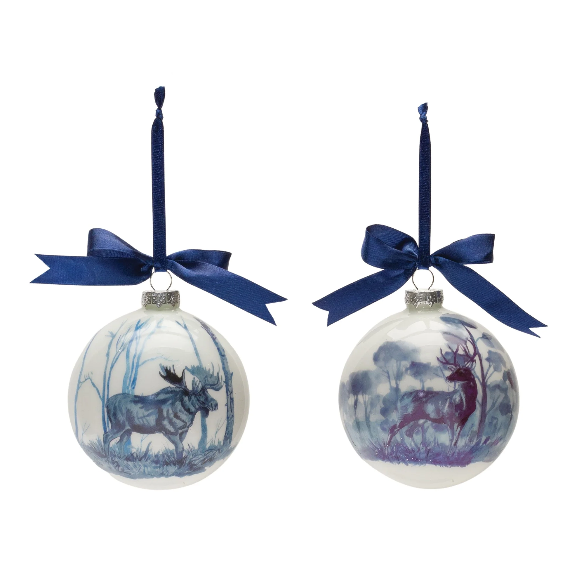 Woodland Deer and Moose Ball Ornament (Set of 6) - Image 2