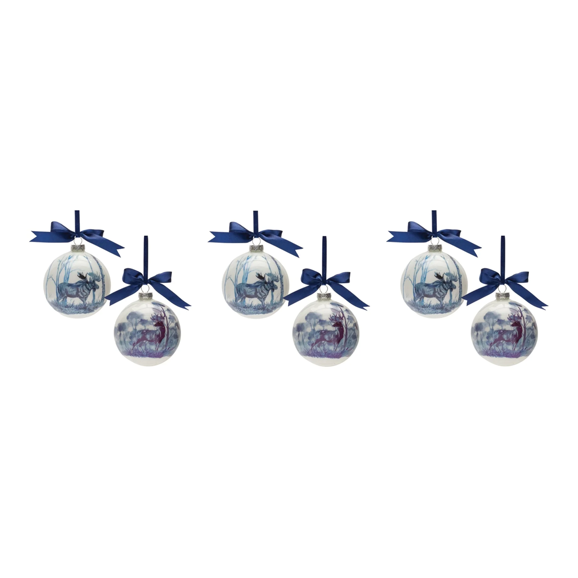 Woodland Deer and Moose Ball Ornament (Set of 6) - Image 3