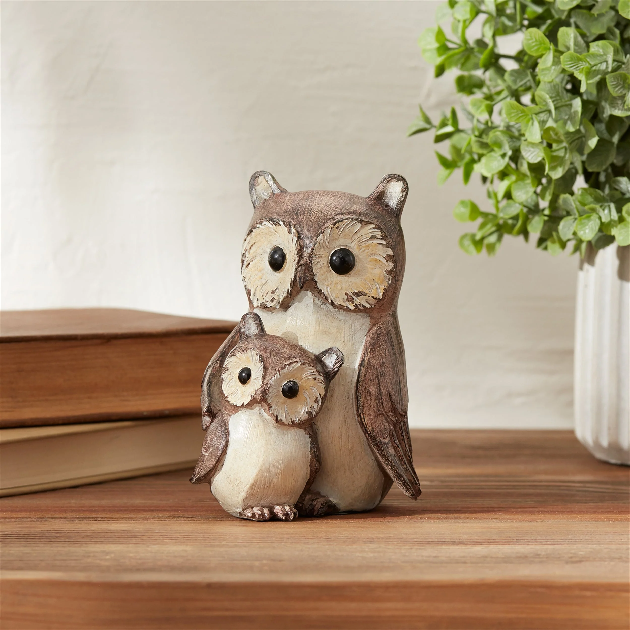 Woodland owl with baby figurine (set of 4) - Image 2