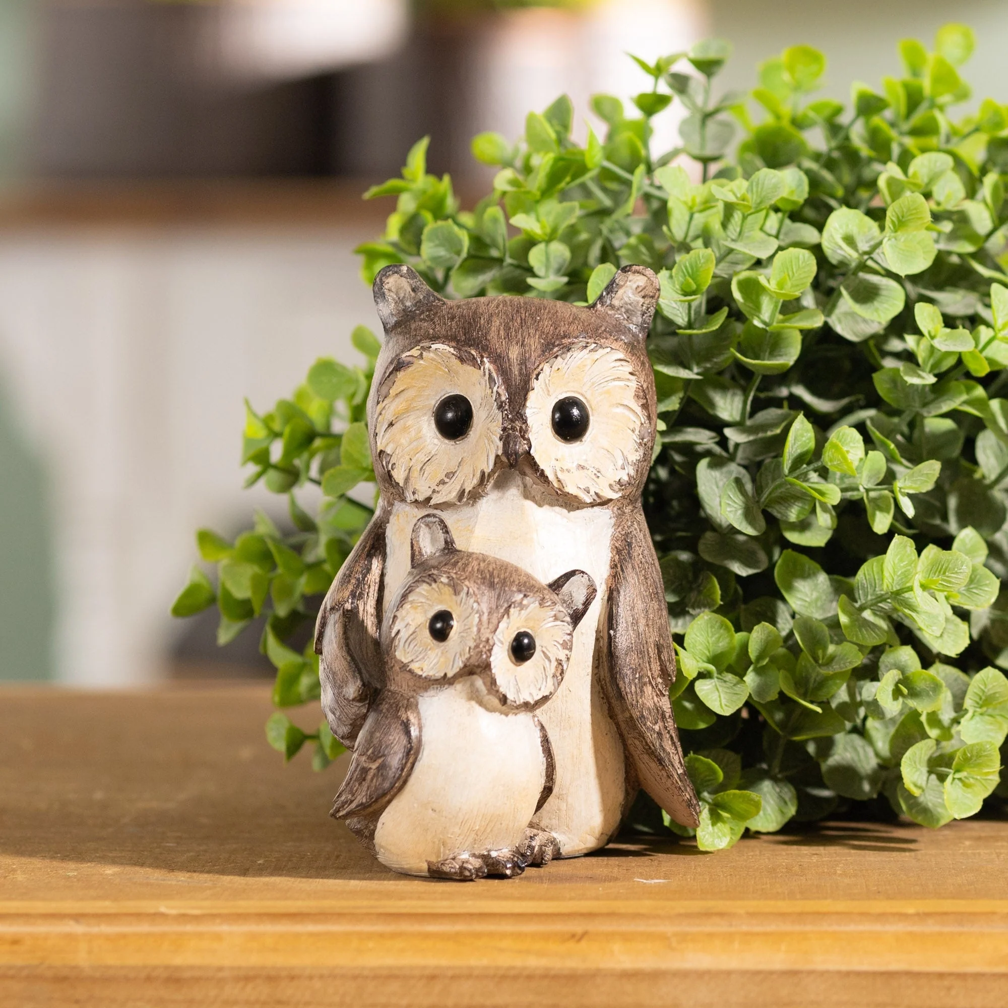 Woodland owl with baby figurine (set of 4) - Image 3