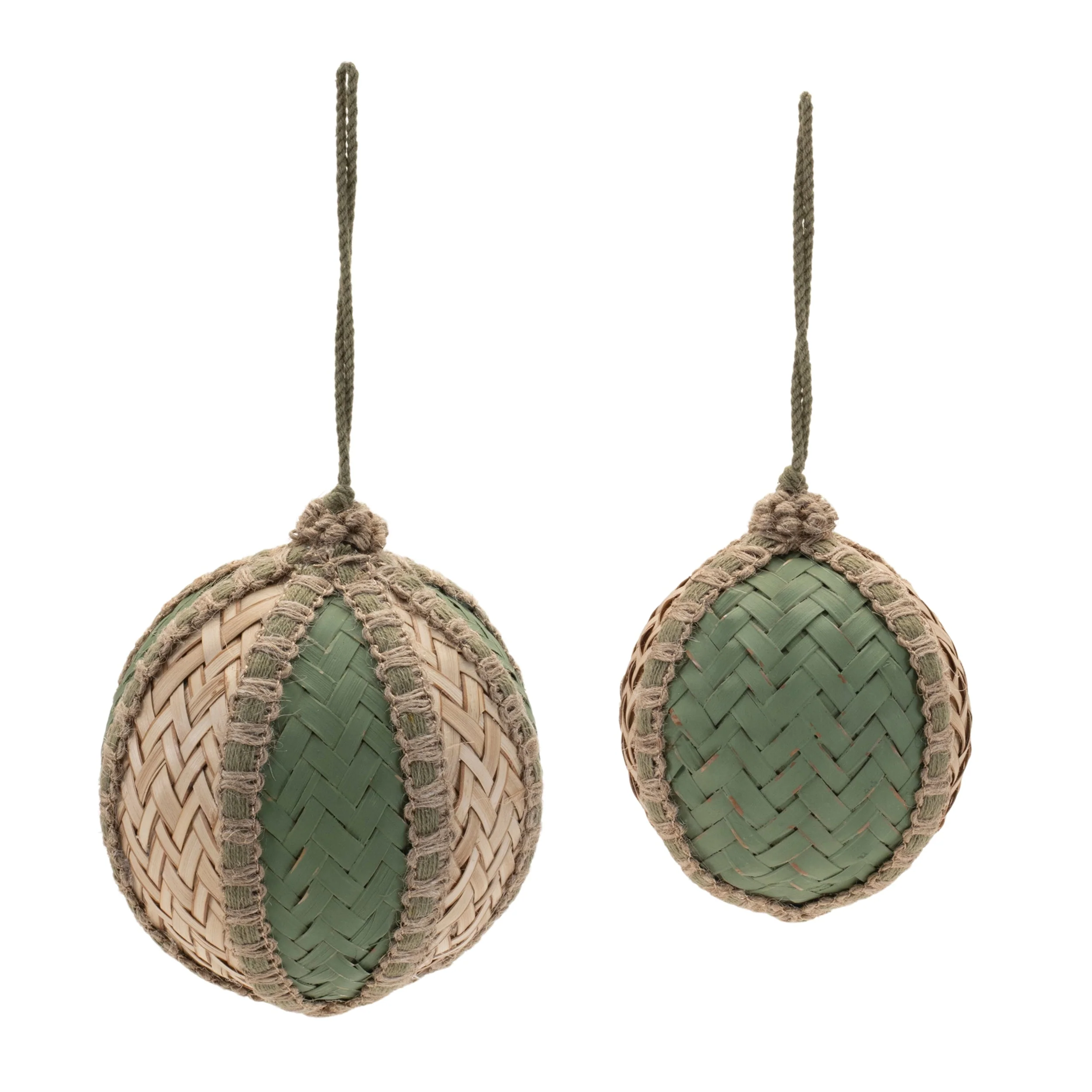 Woven Bamboo Ball Ornament (Set of 4) - Image 3
