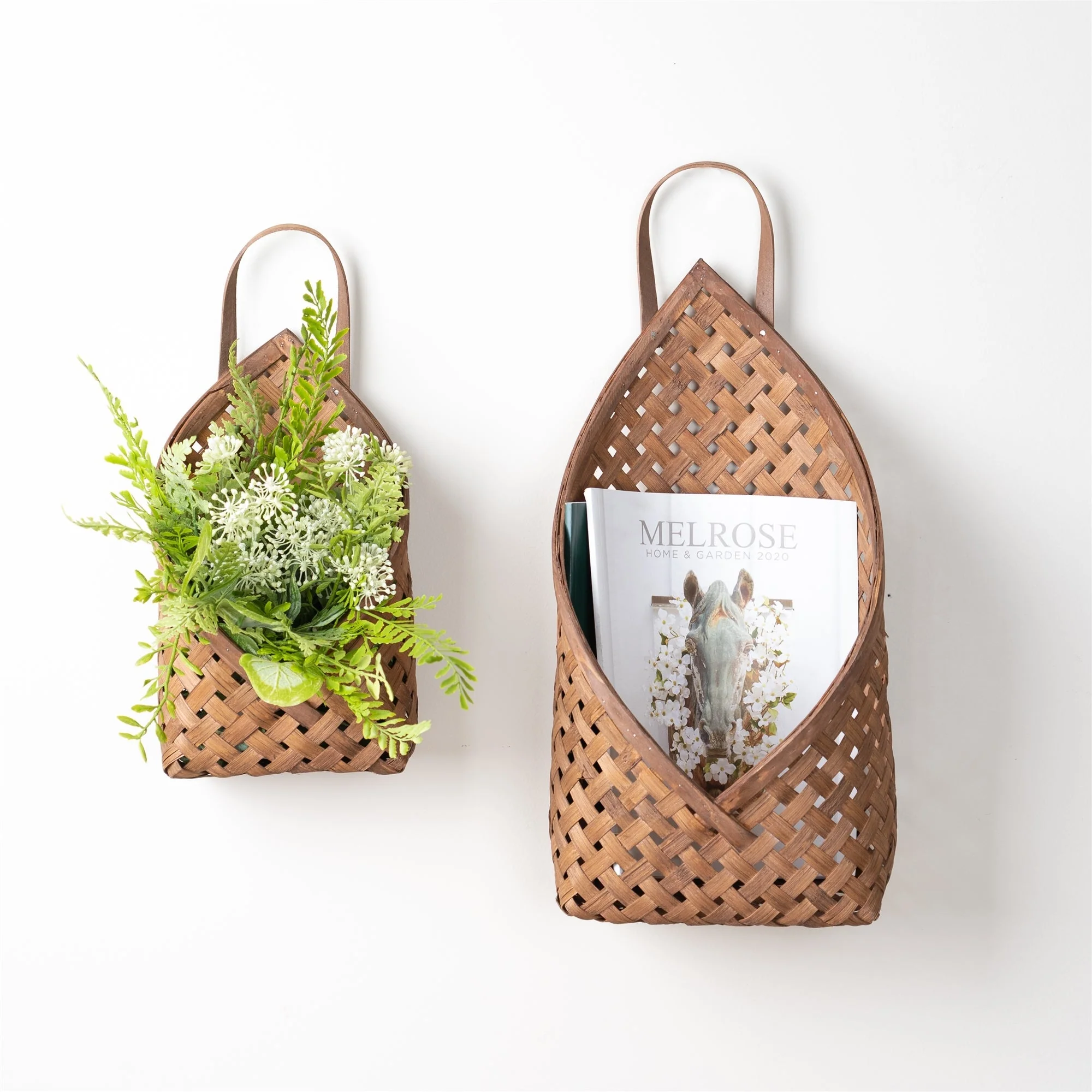 Woven Bamboo Basket Wall Pocket (Set of 2) - Image 4