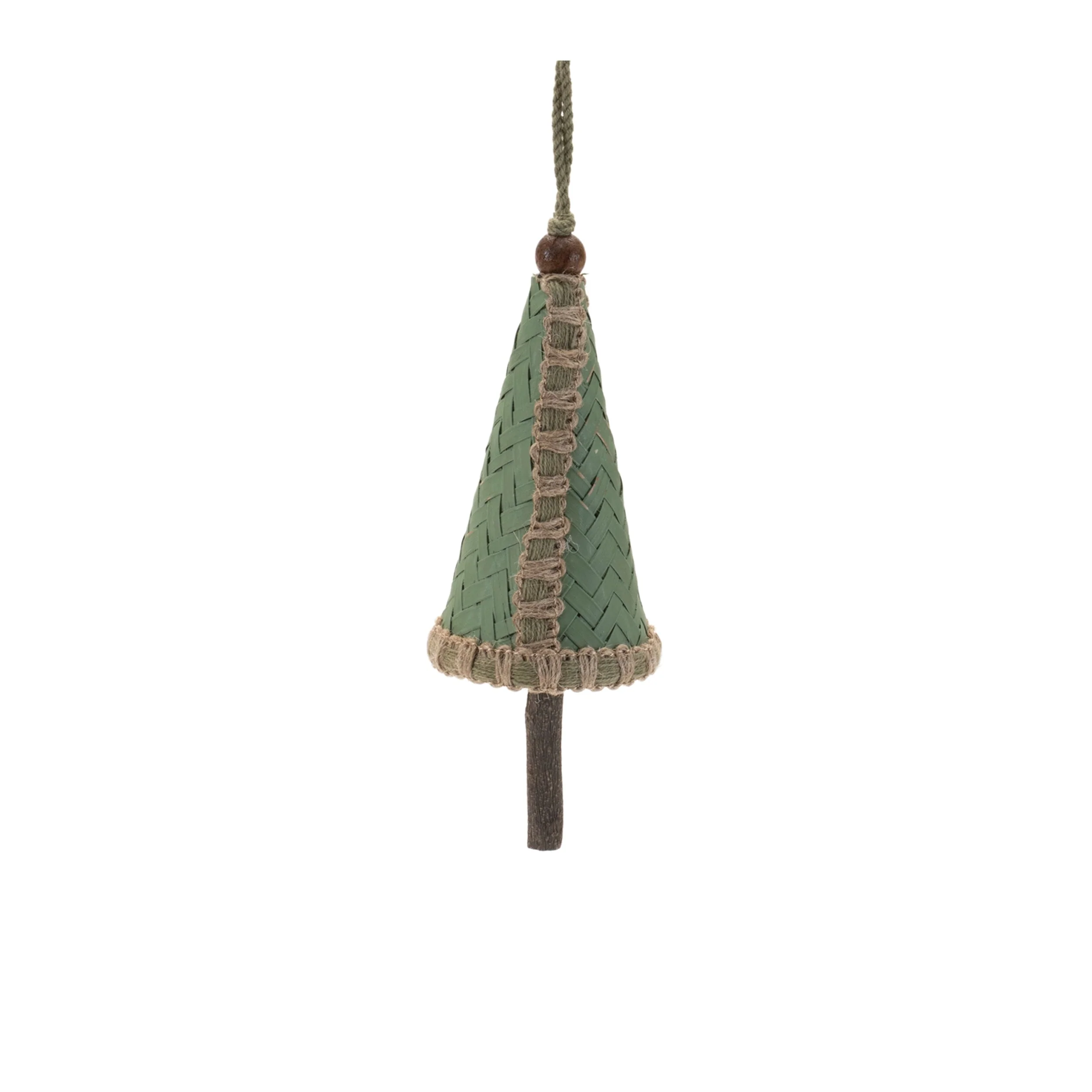 Woven Bamboo Pine Tree Ornament (Set of 4) - Image 5