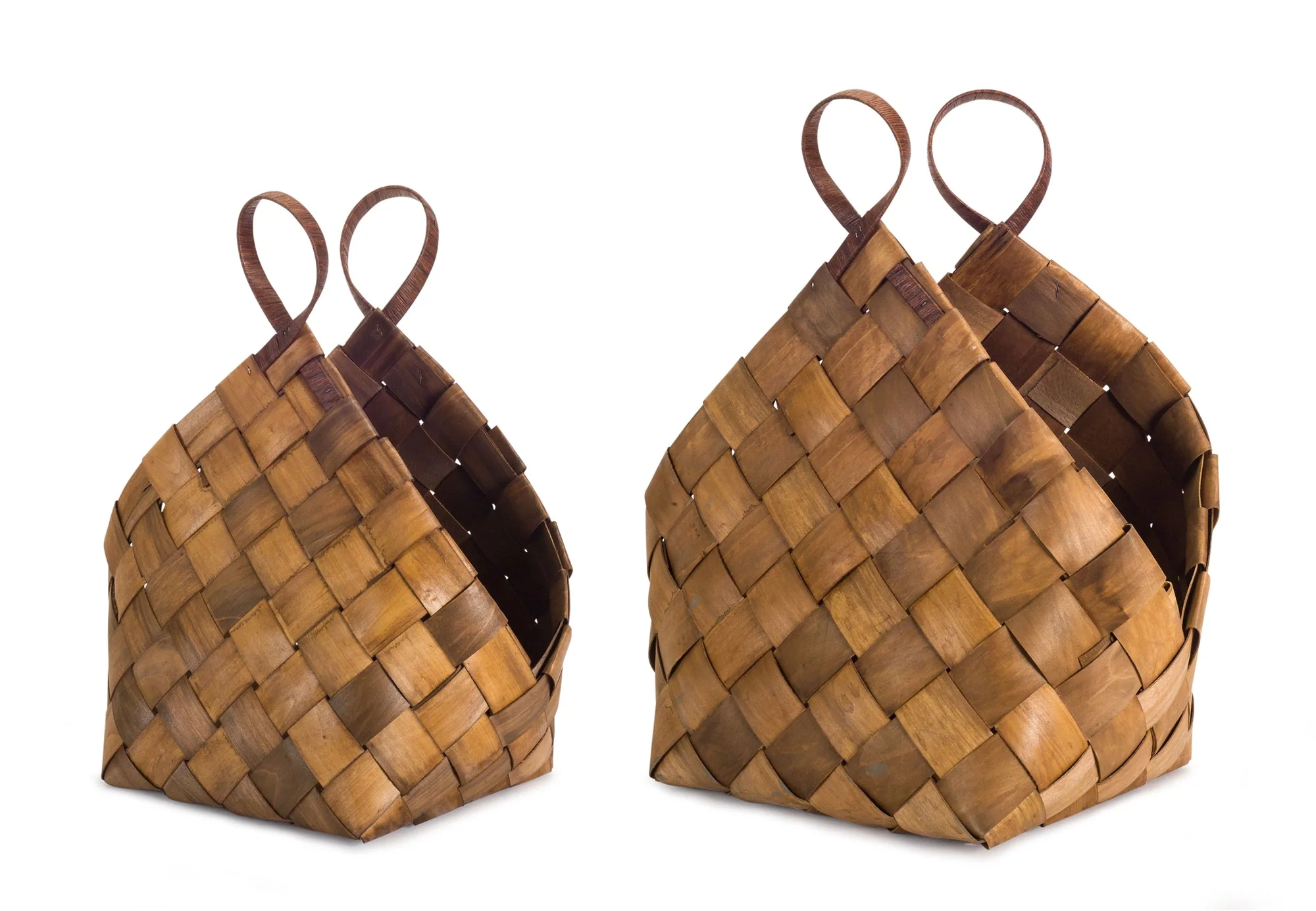 Woven Metasequoia Wood Basket with Handles (Set of 4) - Image 2