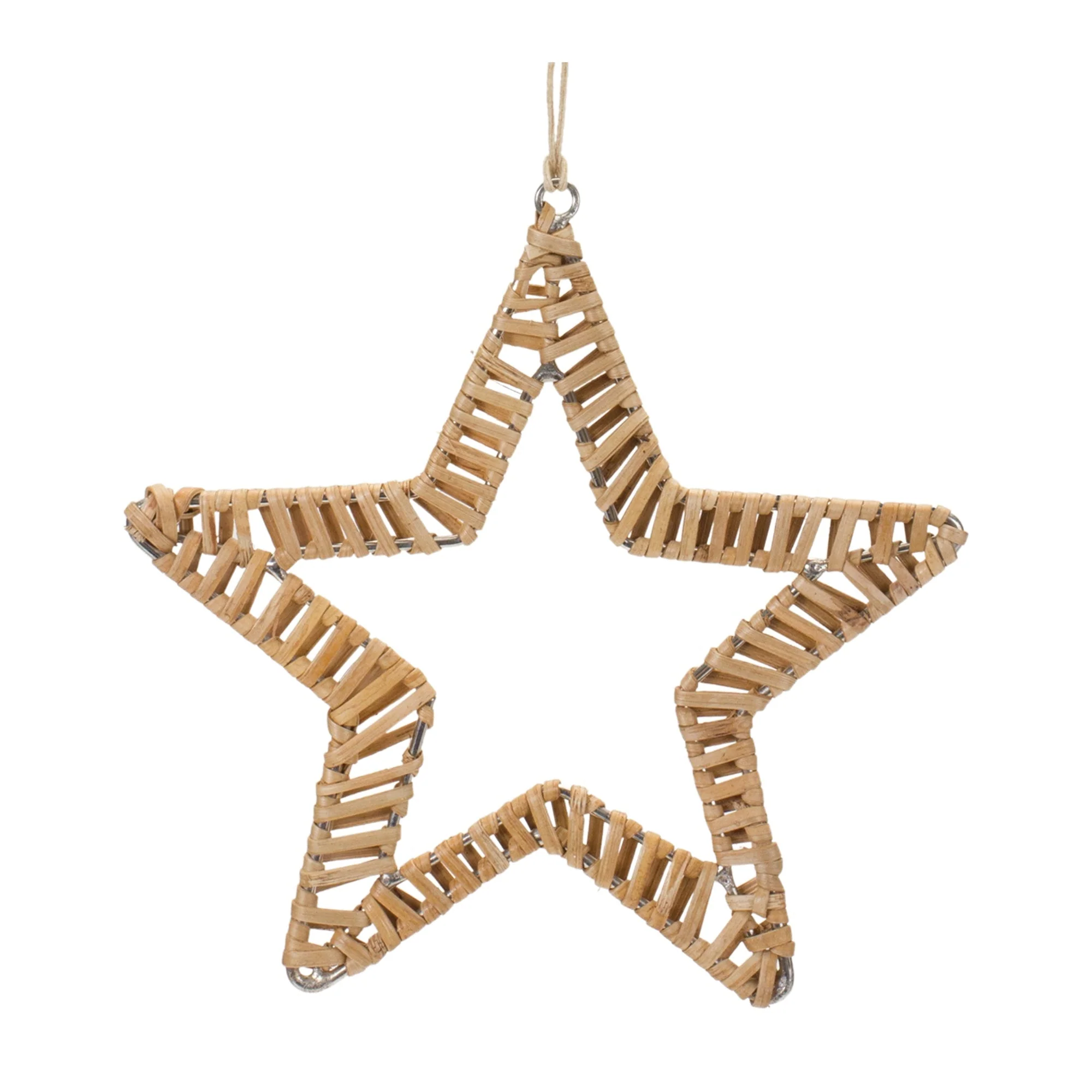 Woven Rattan Star and Tree Ornament (Set of 12) - Image 2