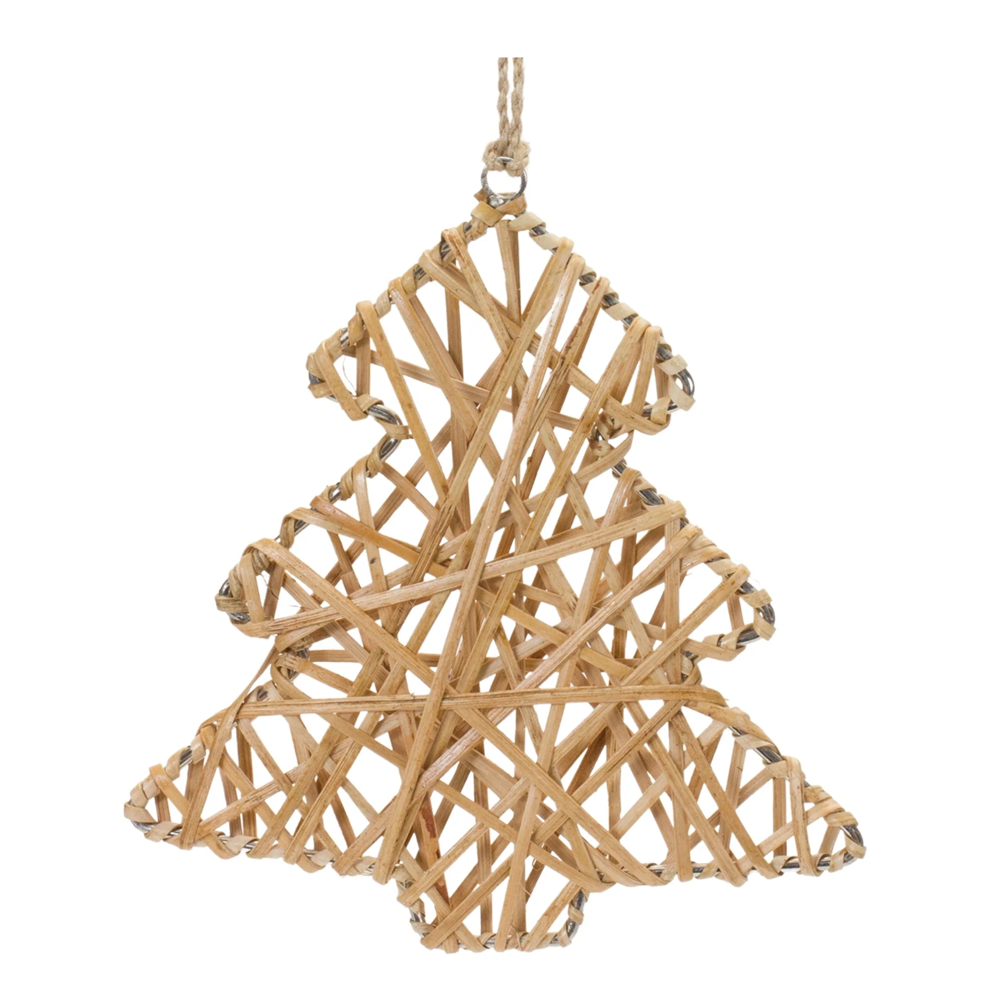 Woven Rattan Star and Tree Ornament (Set of 12) - Image 3