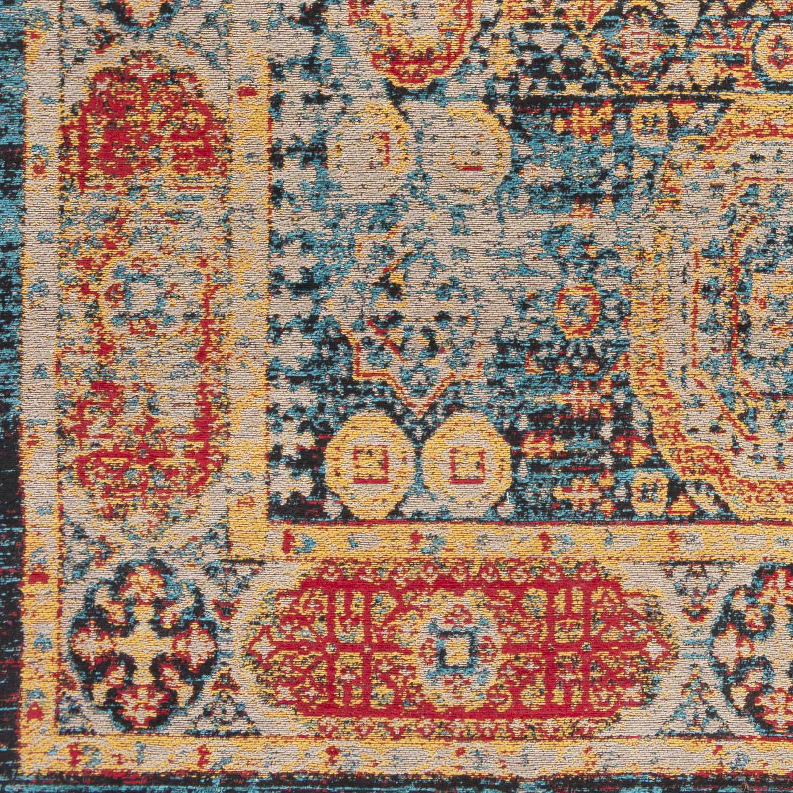 Wrangell Blue/Red Damask Carpet - Clearance - Image 4