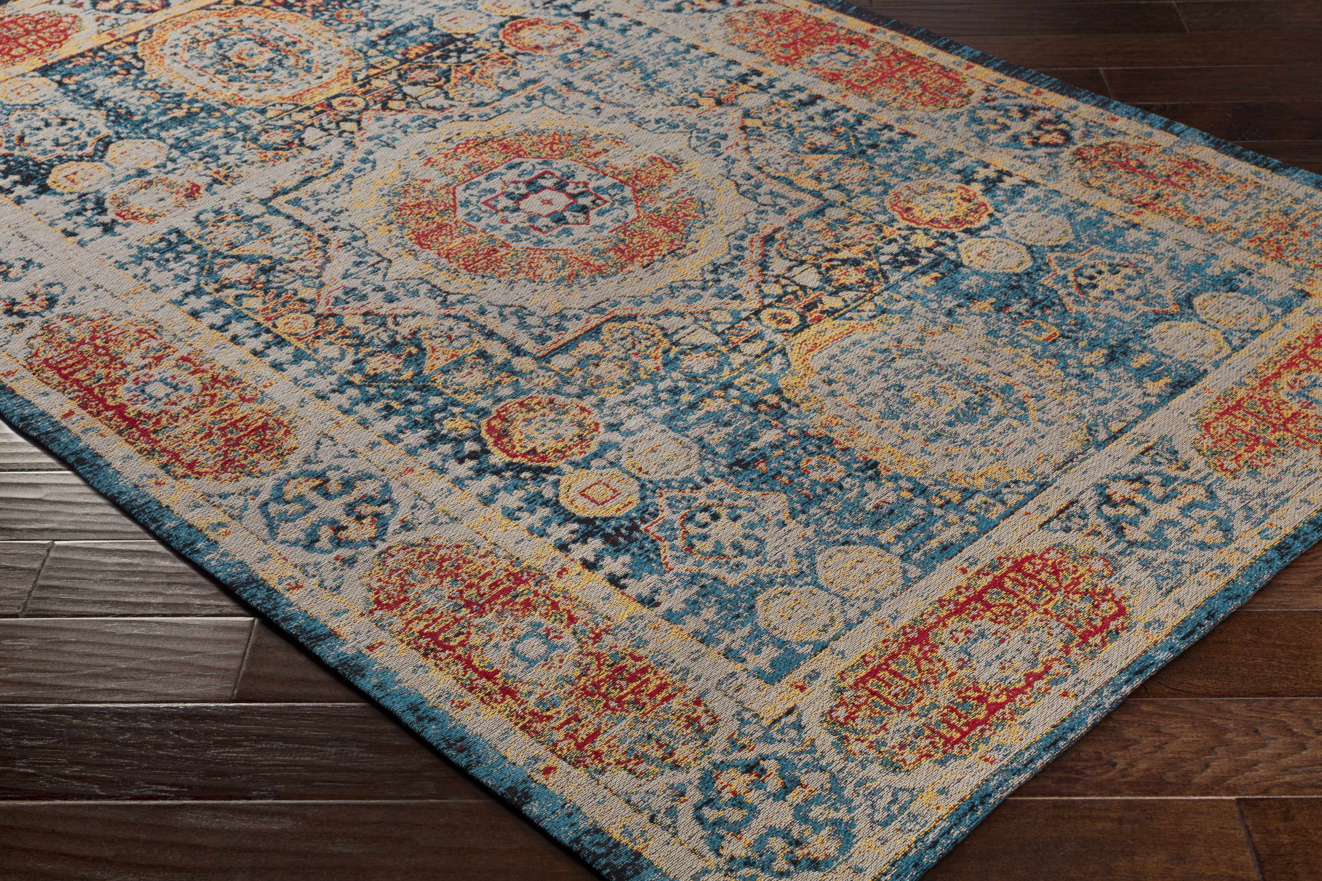 Wrangell Blue/Red Damask Carpet - Clearance - Image 5