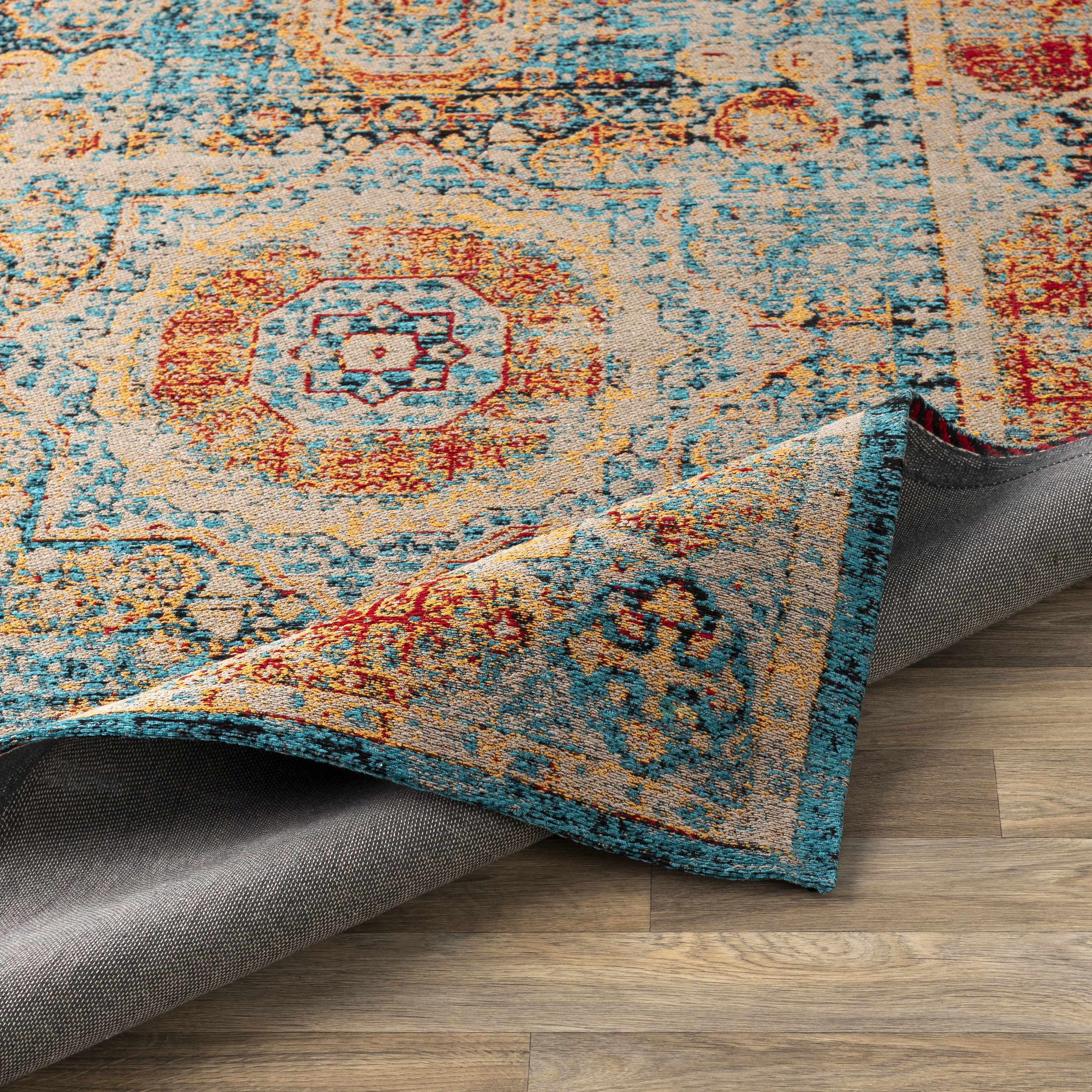 Wrangell Blue/Red Damask Carpet - Clearance - Image 6
