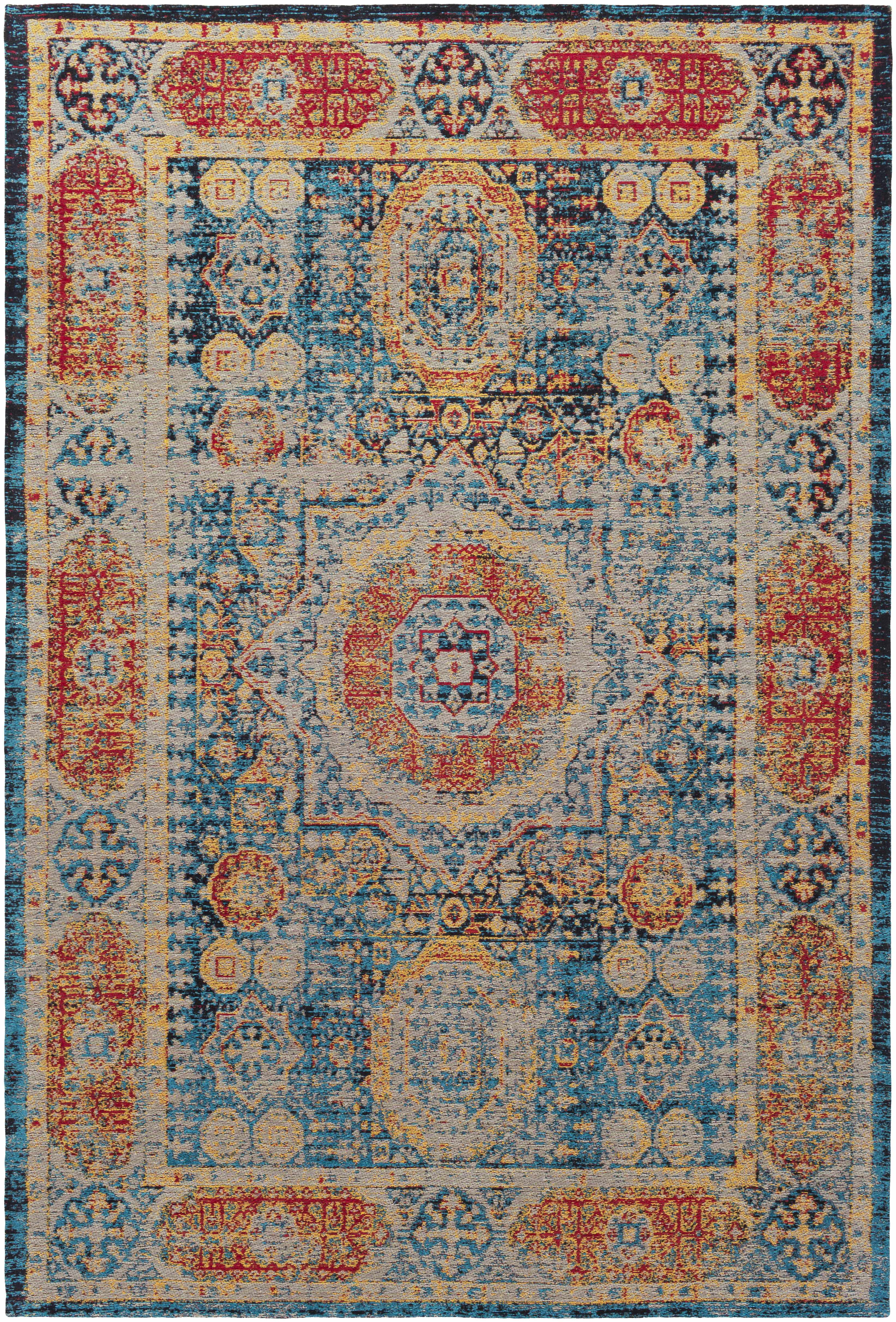 Wrangell Blue/Red Damask Carpet - Clearance - Image 7